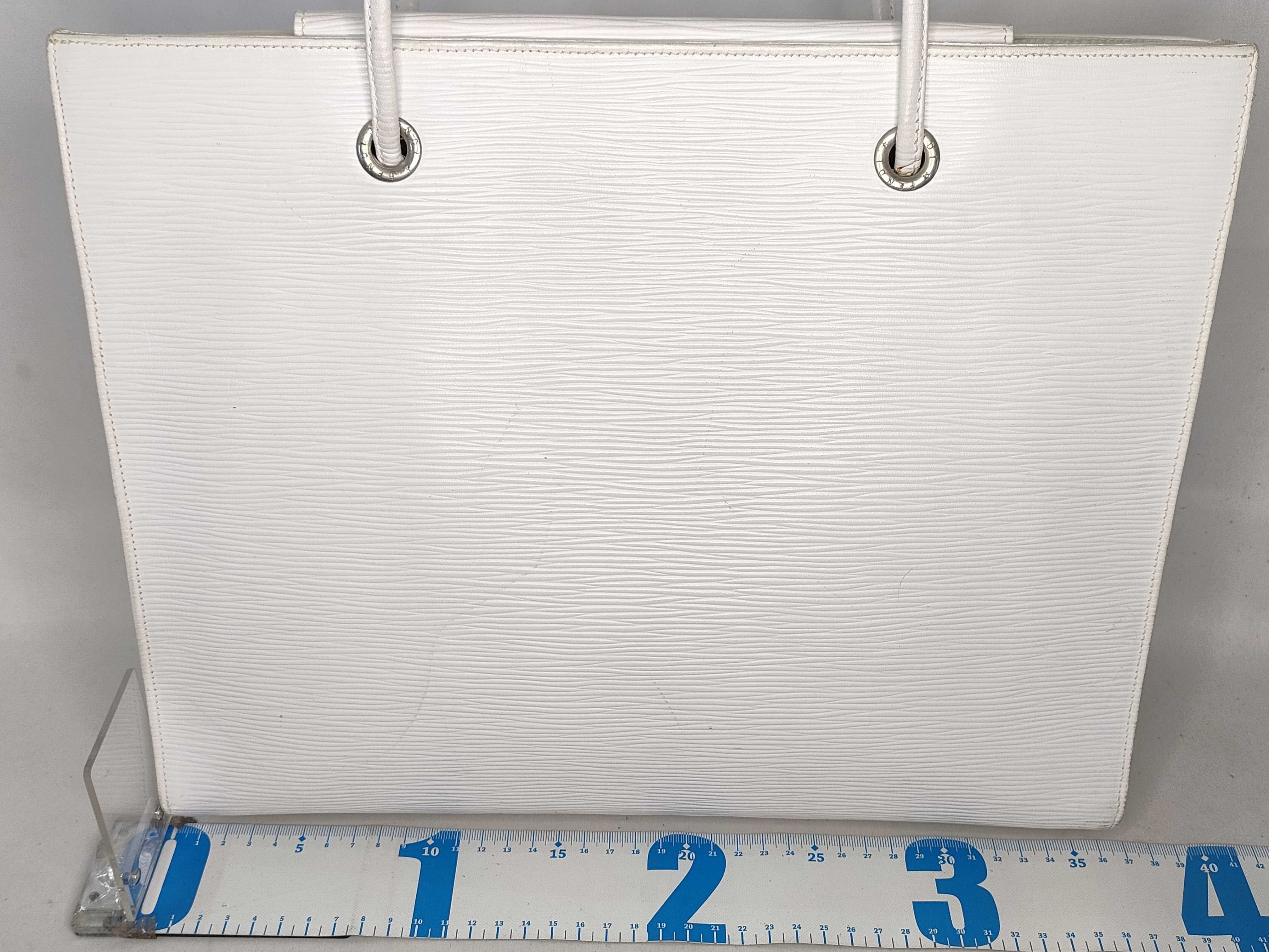 Fendi White Textured Leather Tote Bag