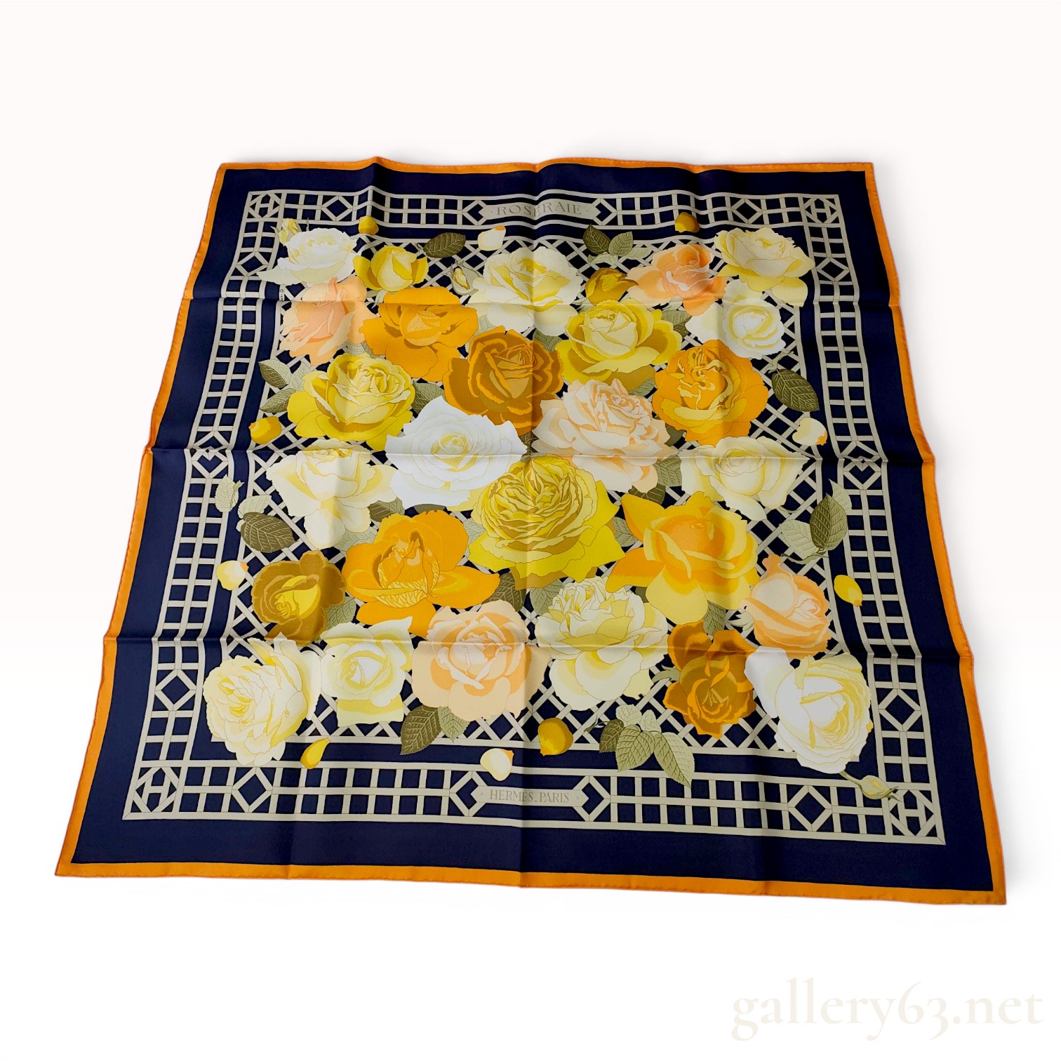 Hermes Roseraie Silk Scarf by Christiane Vauzelles