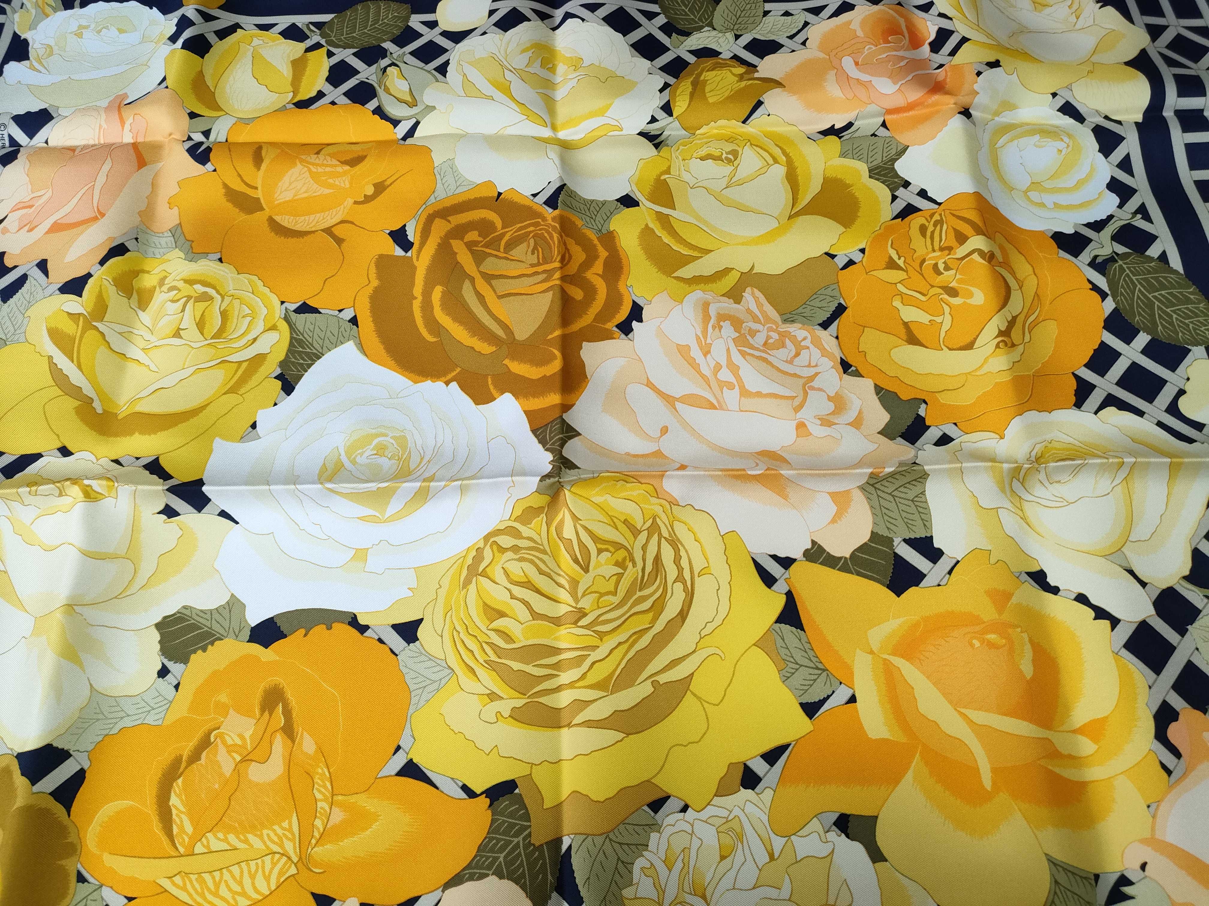 Hermes Roseraie Silk Scarf by Christiane Vauzelles
