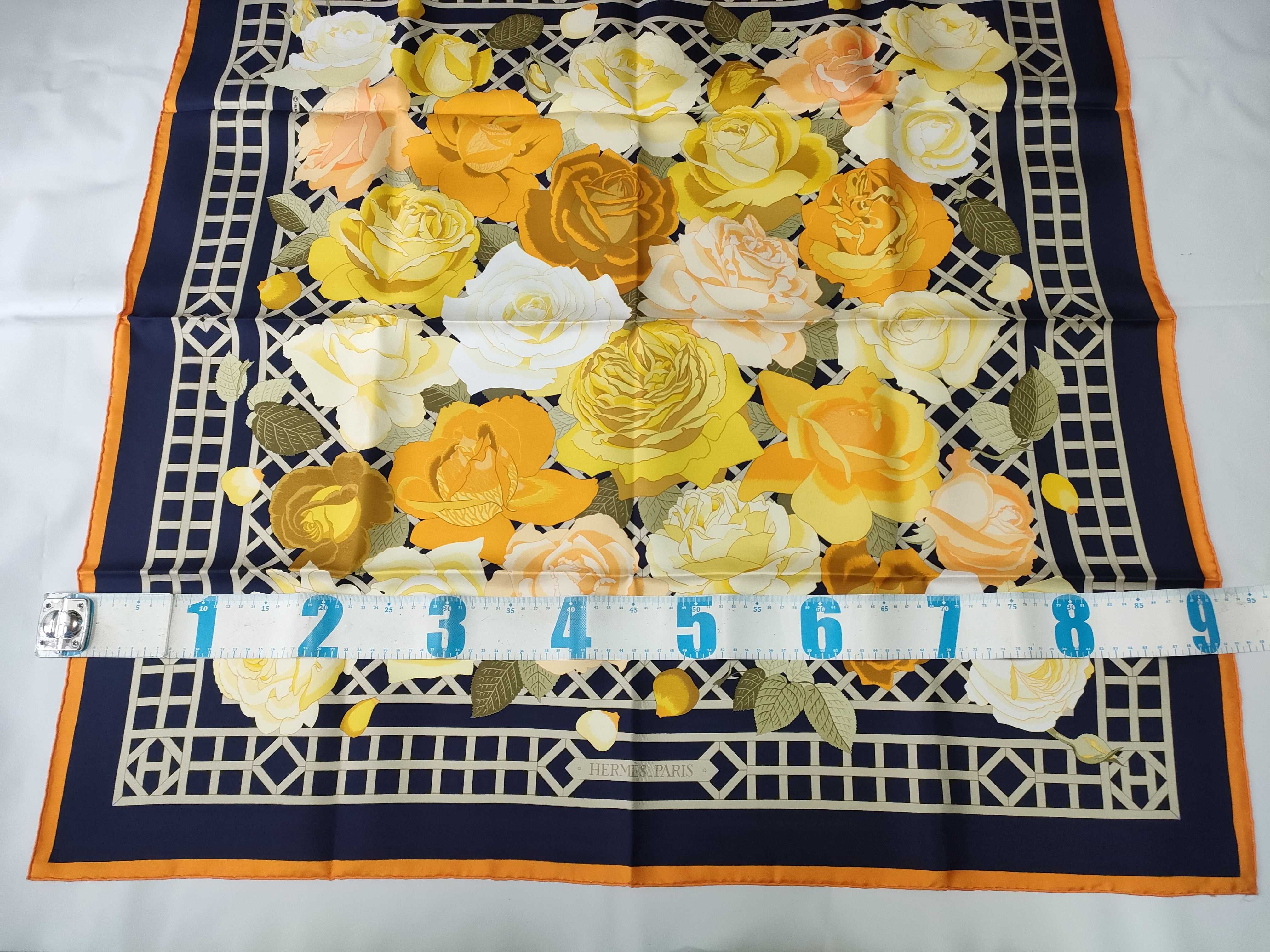 Hermes Roseraie Silk Scarf by Christiane Vauzelles