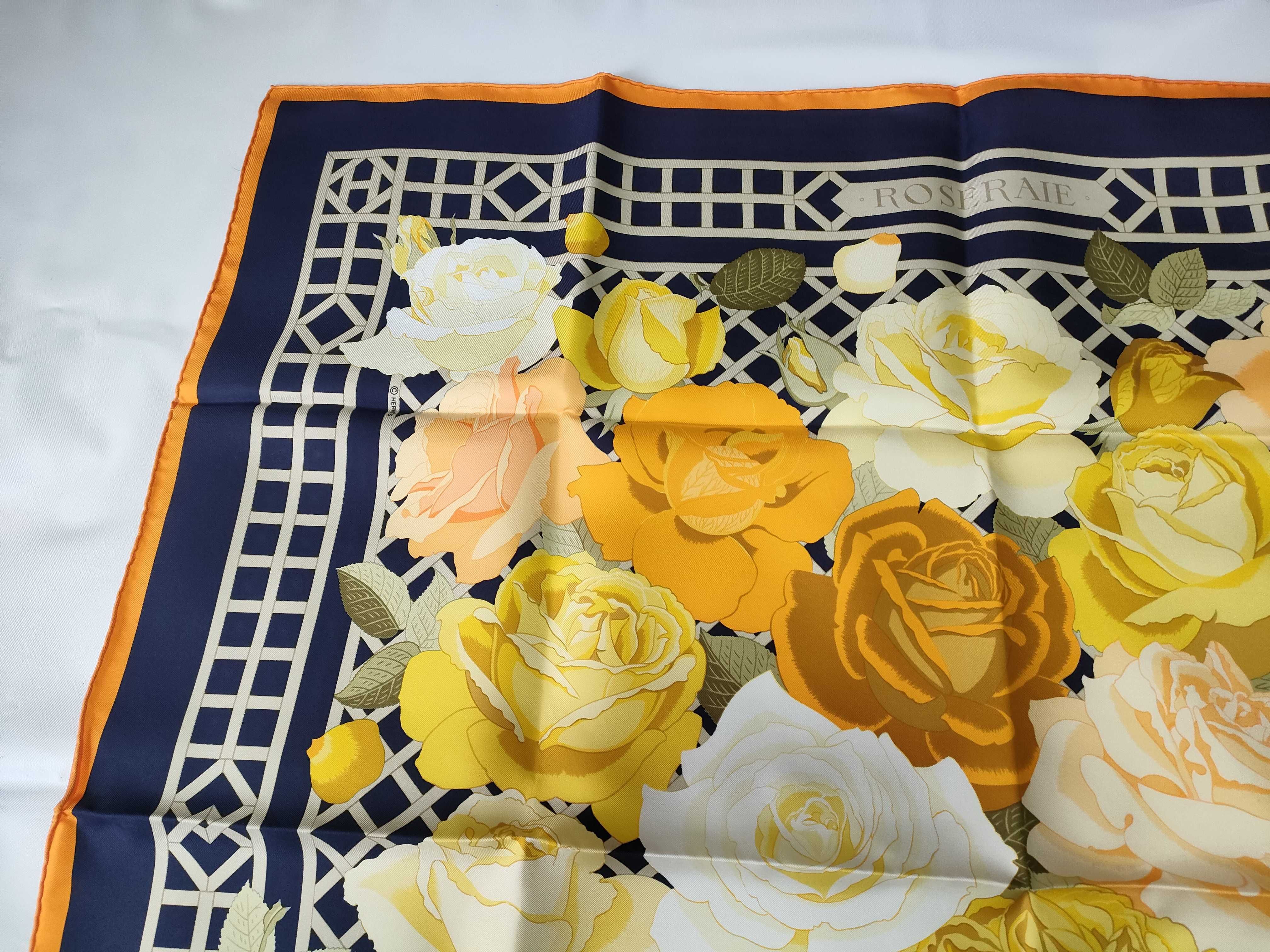 Hermes Roseraie Silk Scarf by Christiane Vauzelles