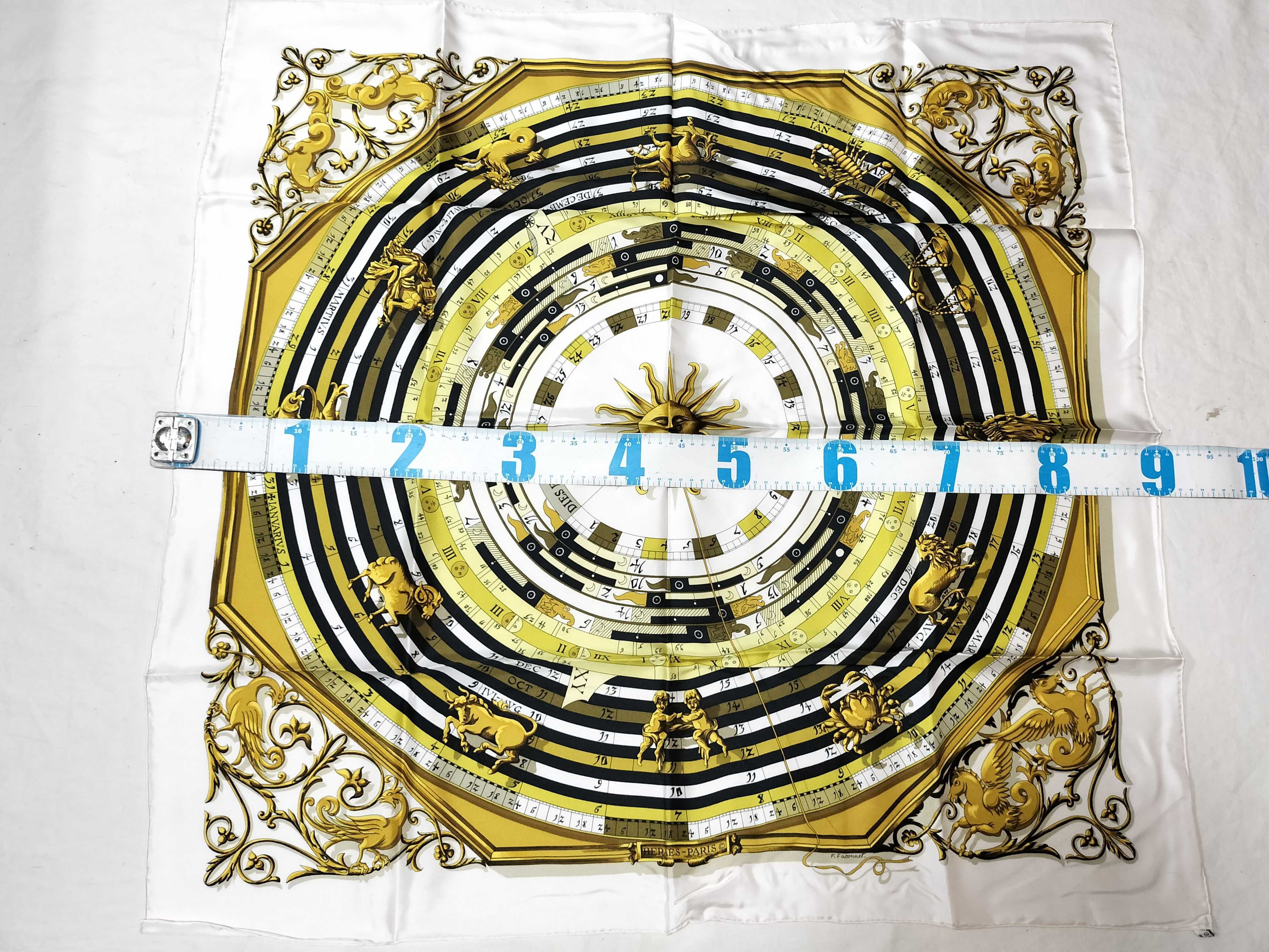 Hermes Dies et Hore Silk Scarf Designed by Francoise Faconnet