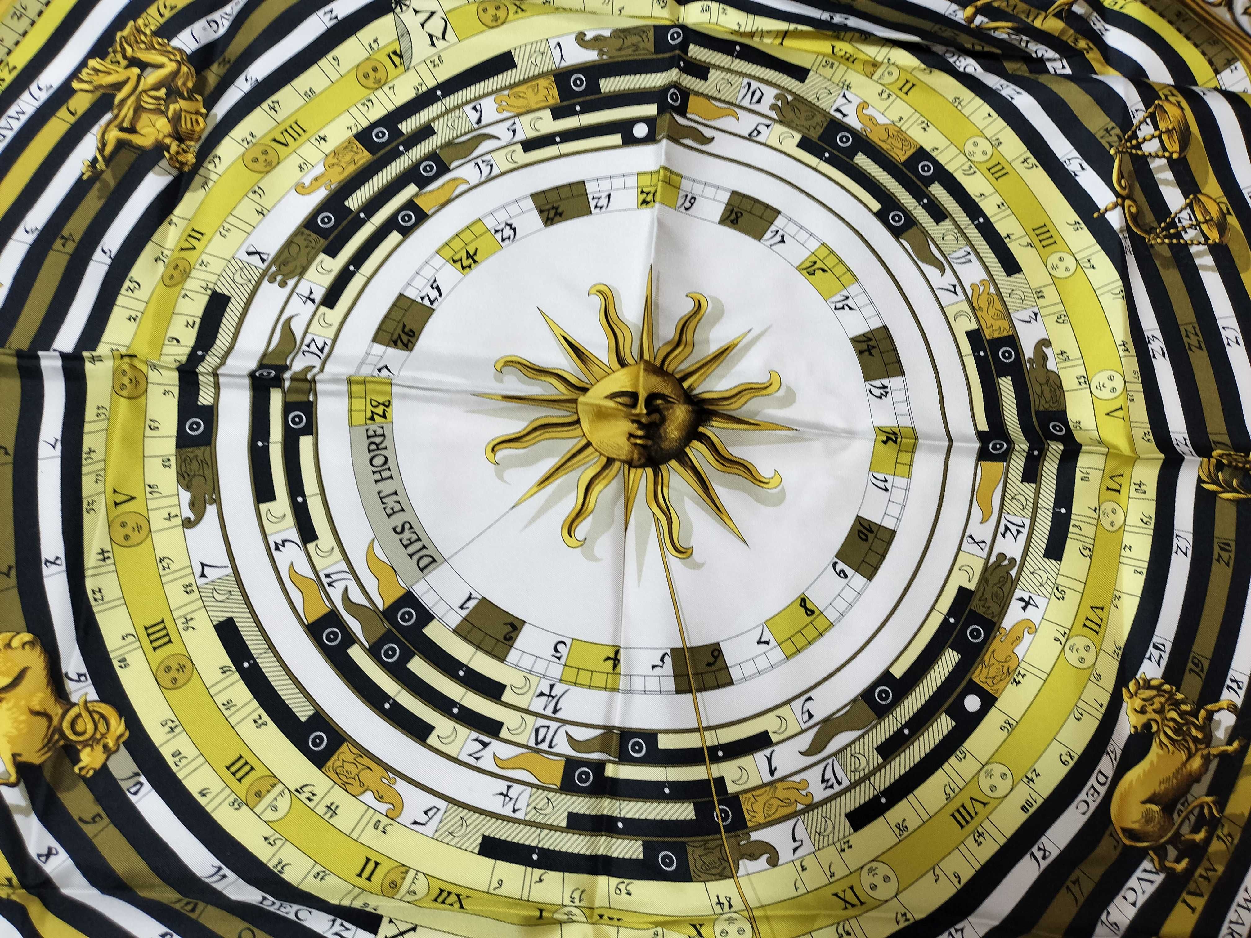 Hermes Dies et Hore Silk Scarf Designed by Francoise Faconnet