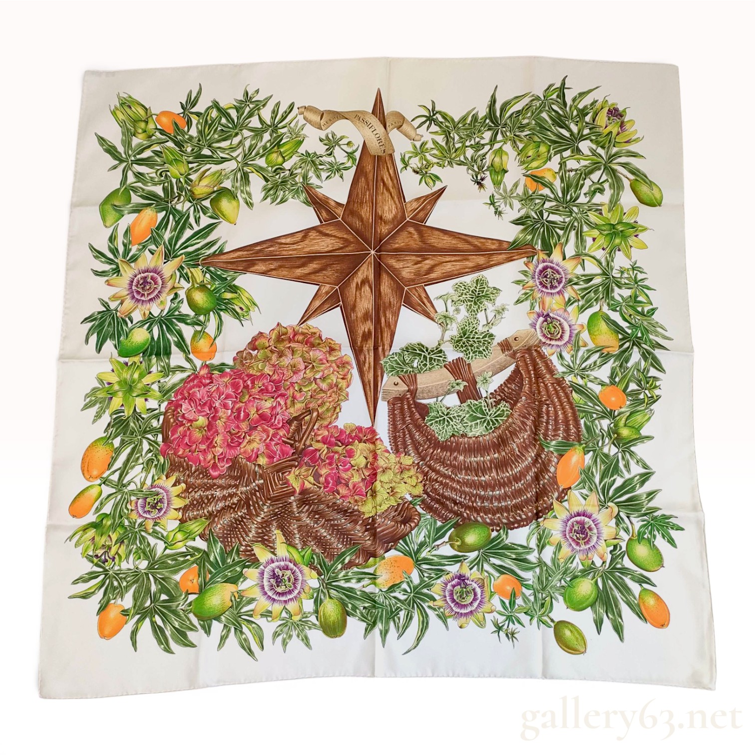 Hermes Passiflores Silk Scarf