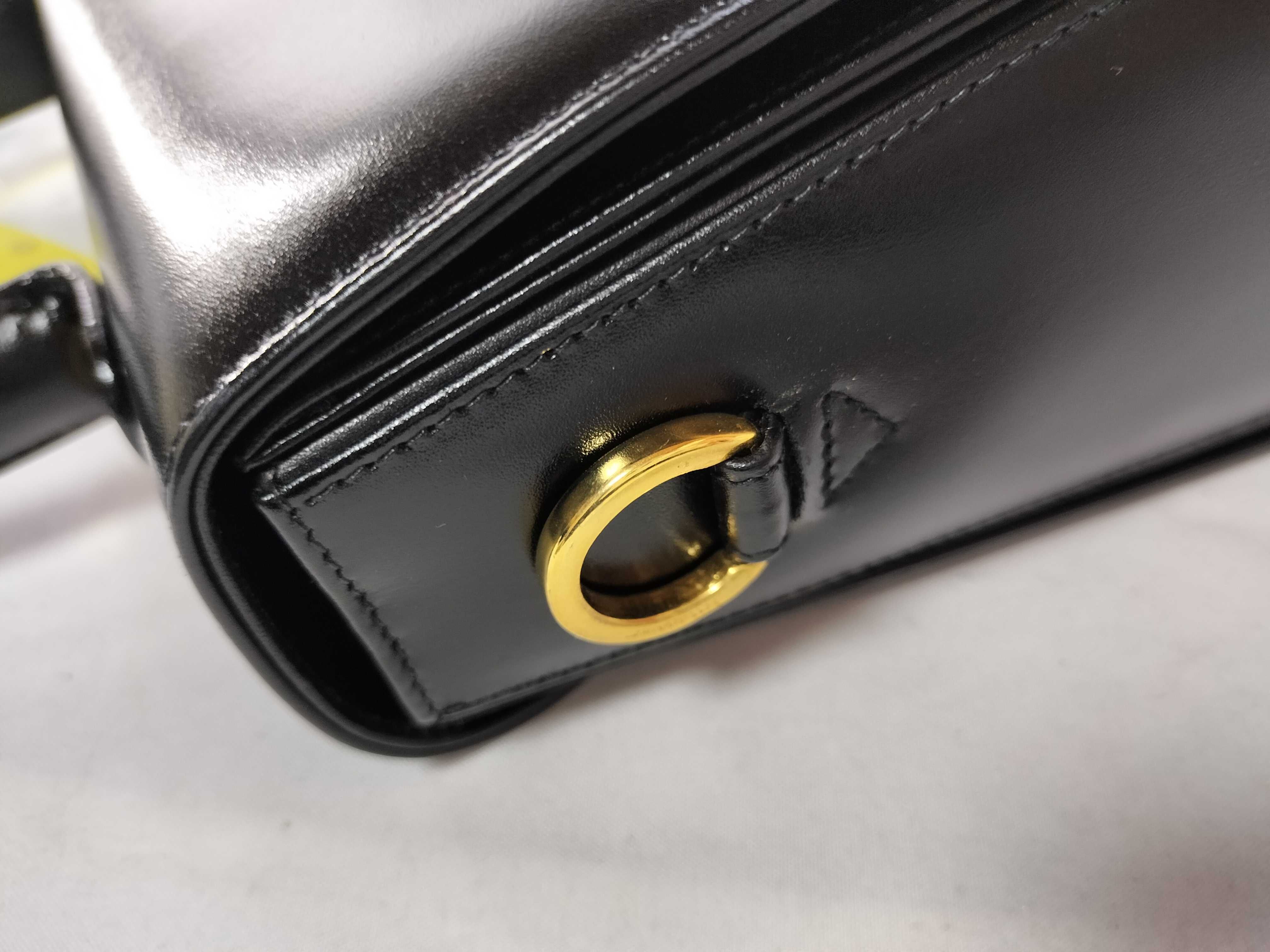 Salvatore Ferragamo Black Leather Gancini Top Handle Bag