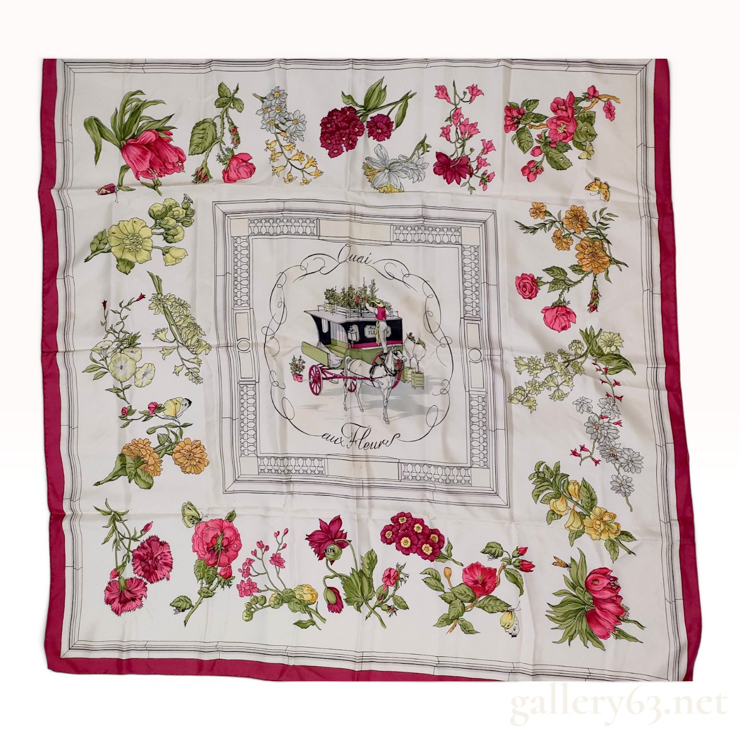 Hermes Quai aux Fleurs Silk Carre Scarf
