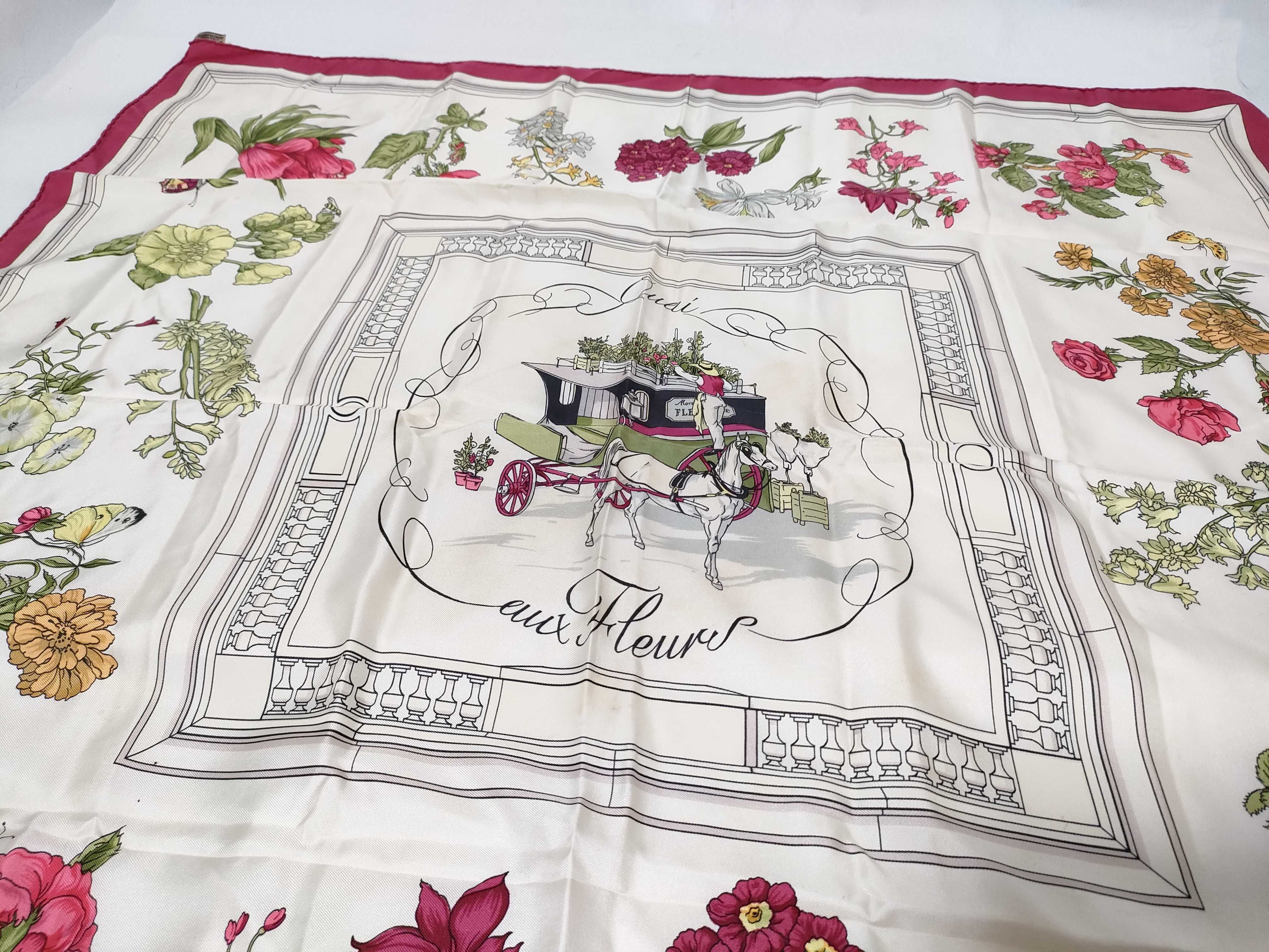 Hermes Quai aux Fleurs Silk Carre Scarf