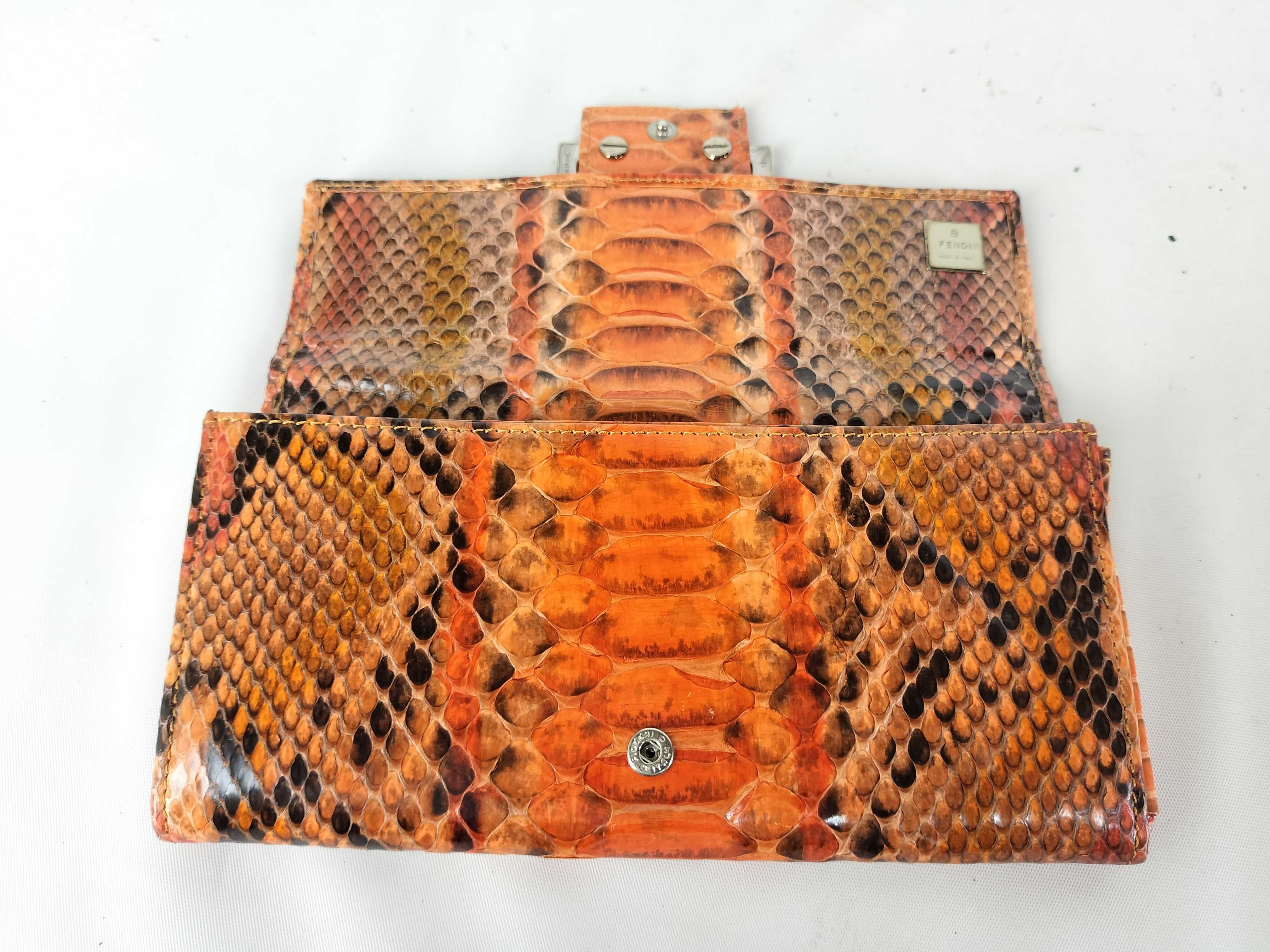Fendi Python Skin Continental Wallet with FF Logo Buckle