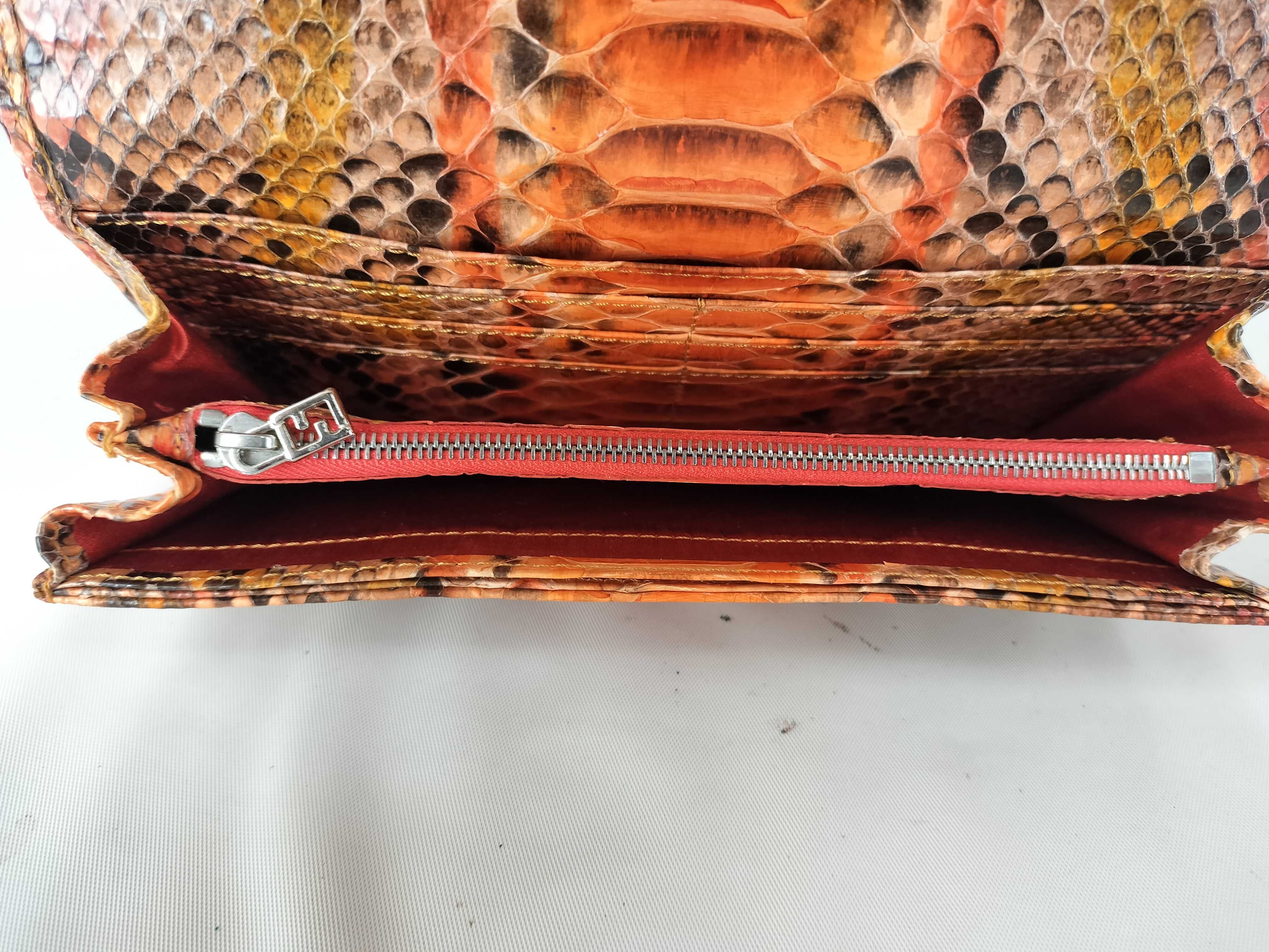 Fendi Python Skin Continental Wallet with FF Logo Buckle