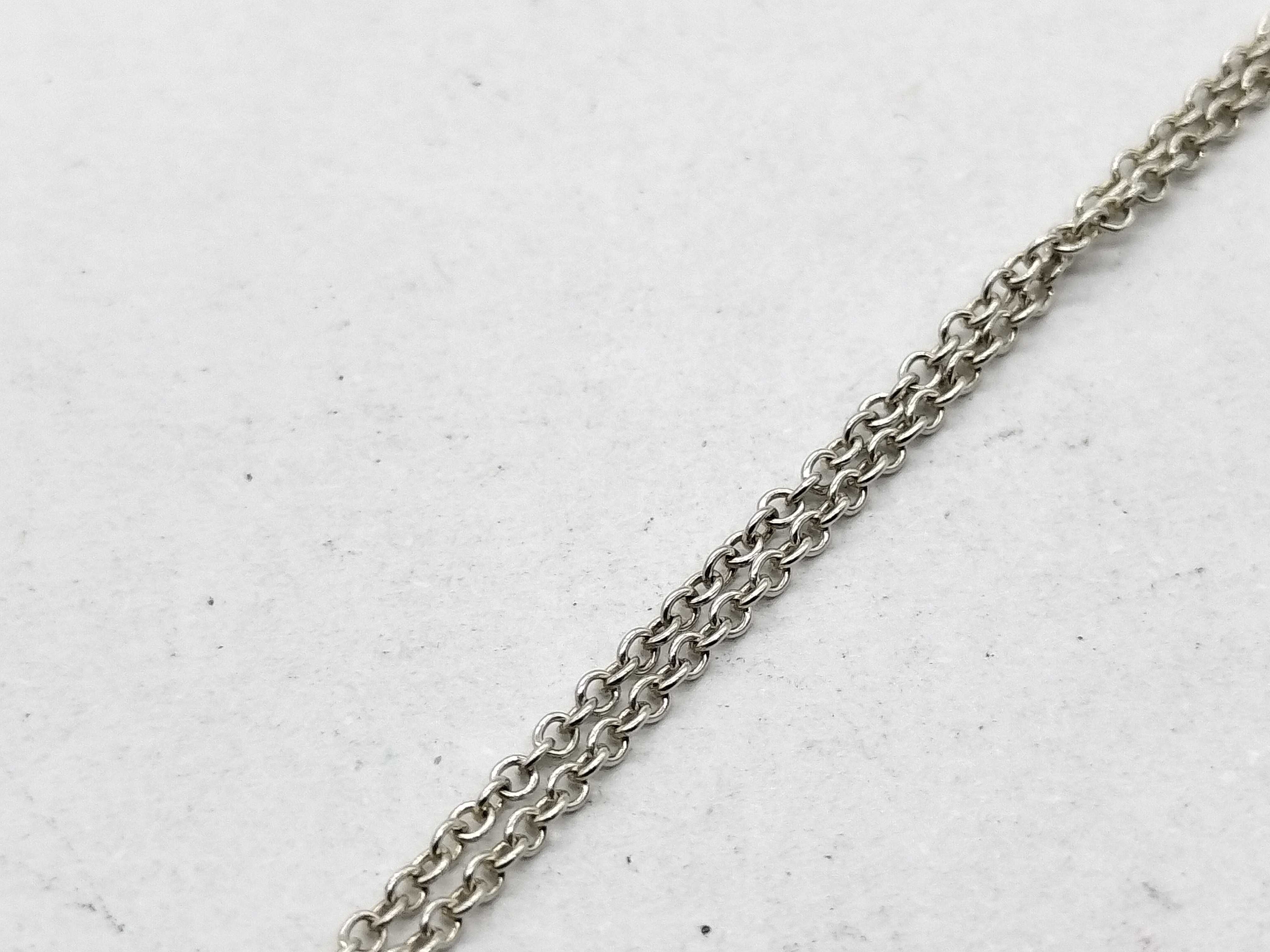 Tiffany & Co. Sterling Silver Double Heart Enamel Return to Tiffany Necklace
