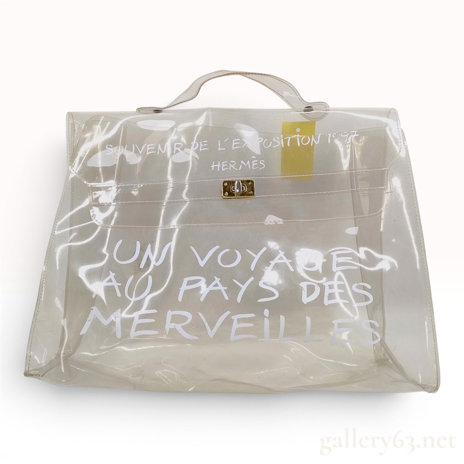 Hermes Clear Vinyl Kelly 40 Souvenir Exhibition Bag