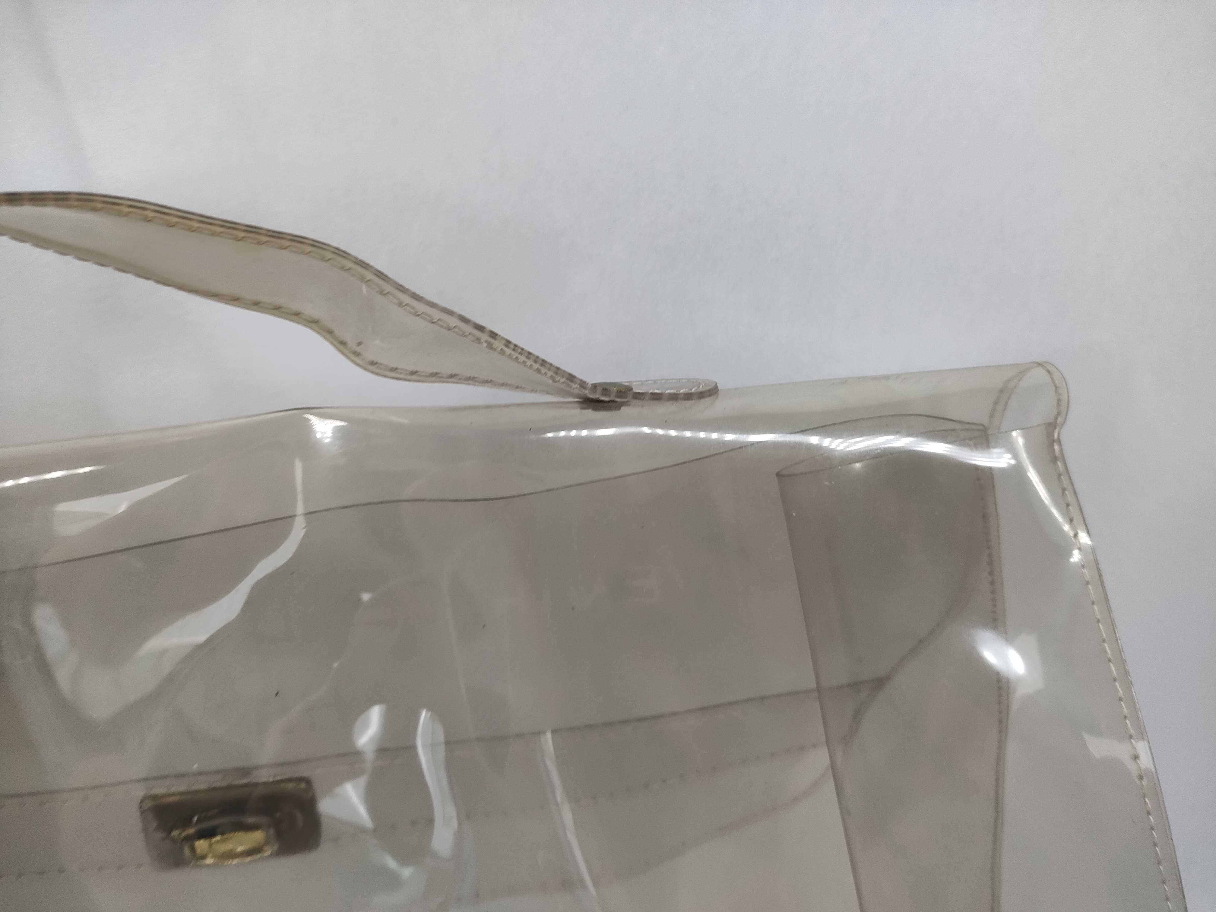 Hermes Clear Vinyl Kelly 40 Souvenir Exhibition Bag