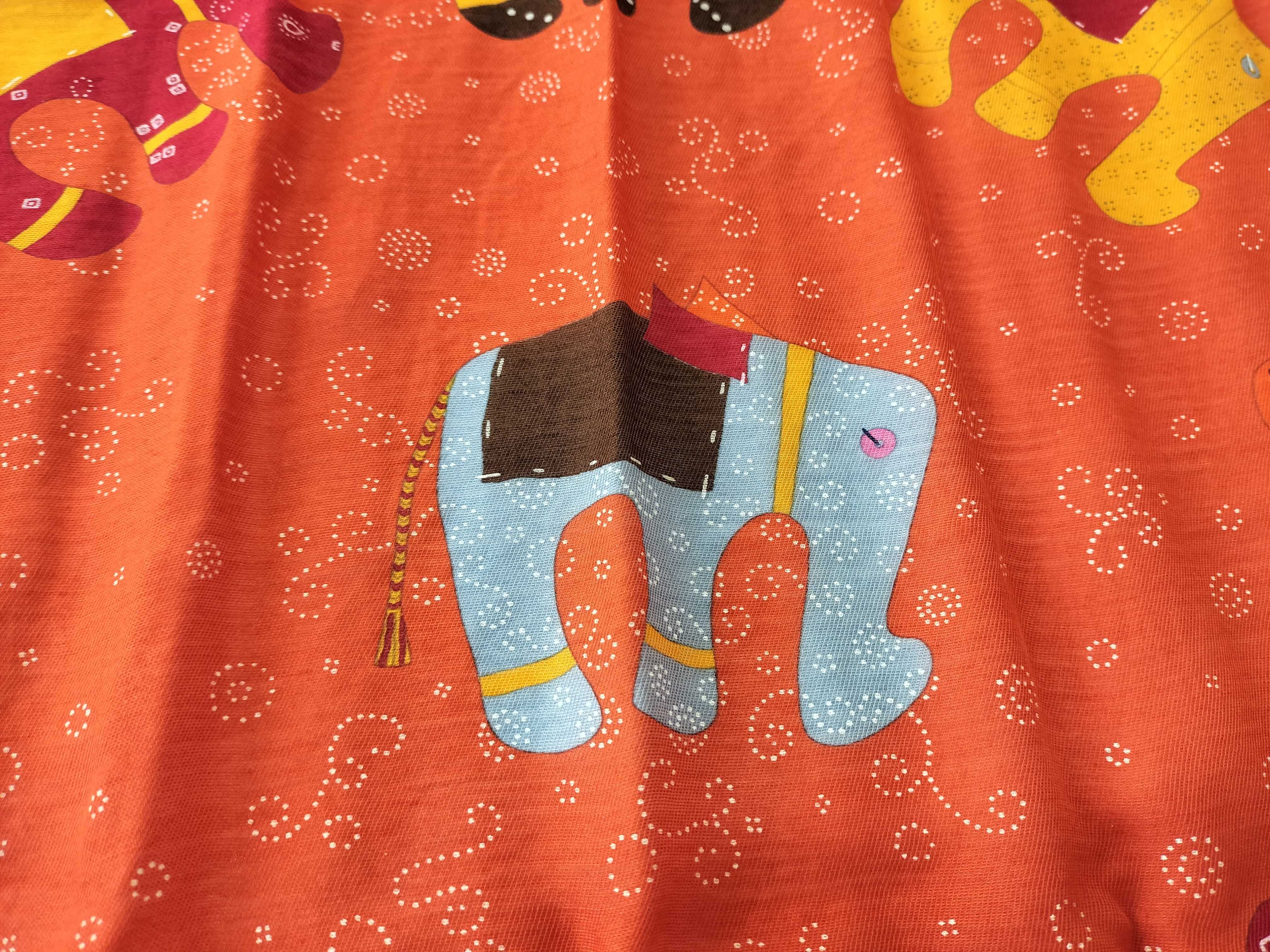 Hermes La Ronde des Elephants Silk and Cashmere Scarf 70