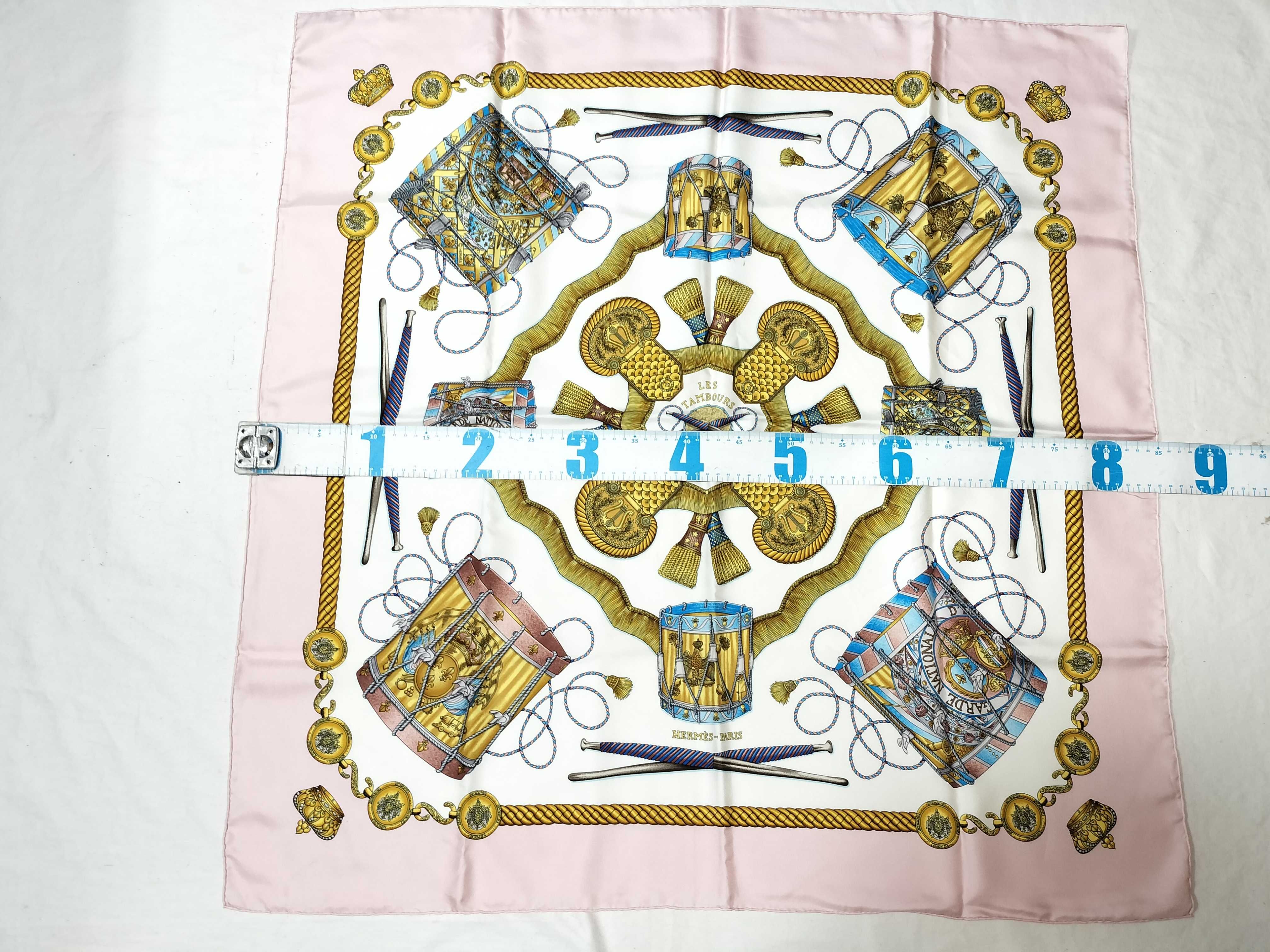 Hermes Les Tambours Silk Carre Scarf