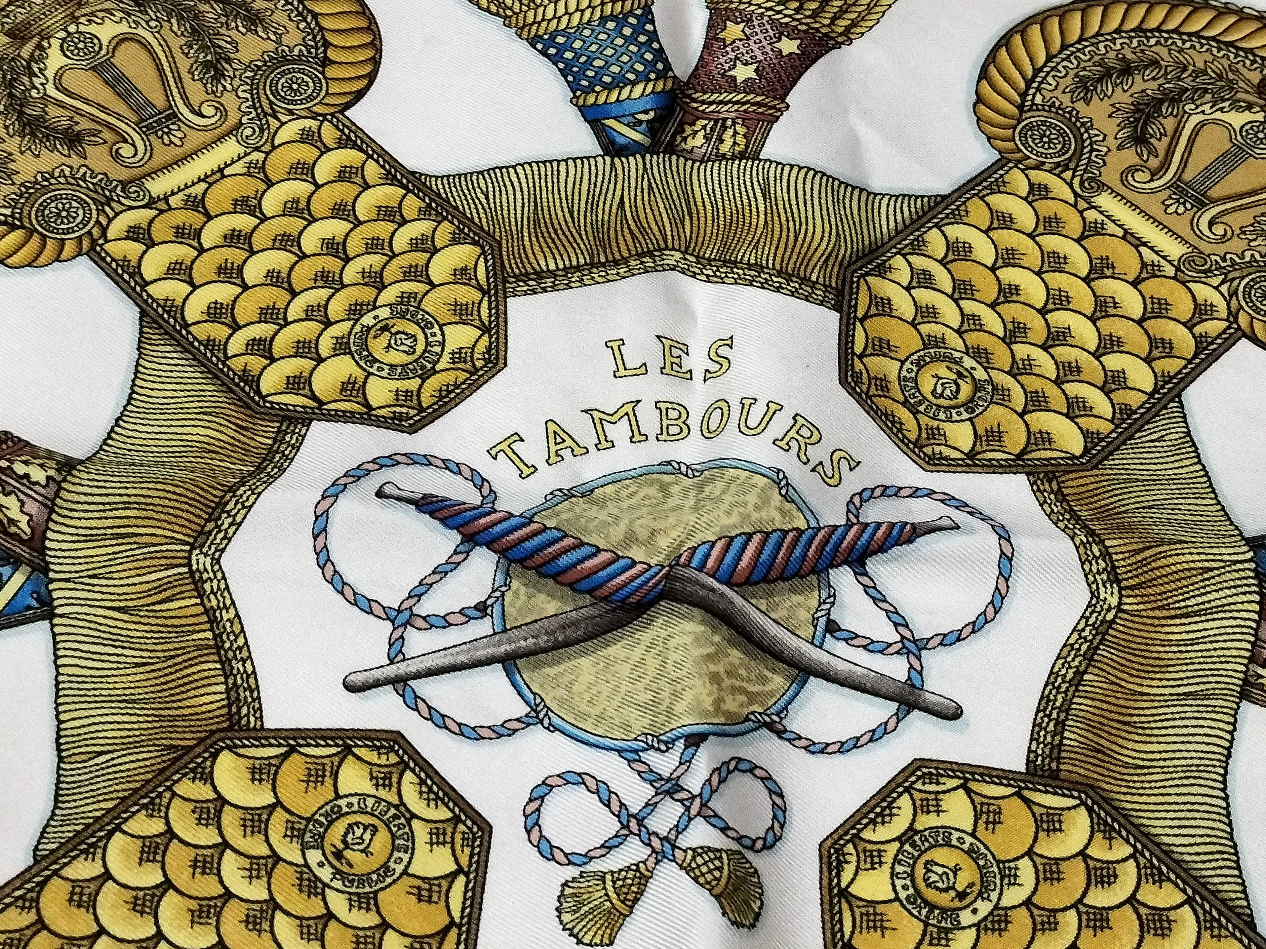 Hermes Les Tambours Silk Carre Scarf