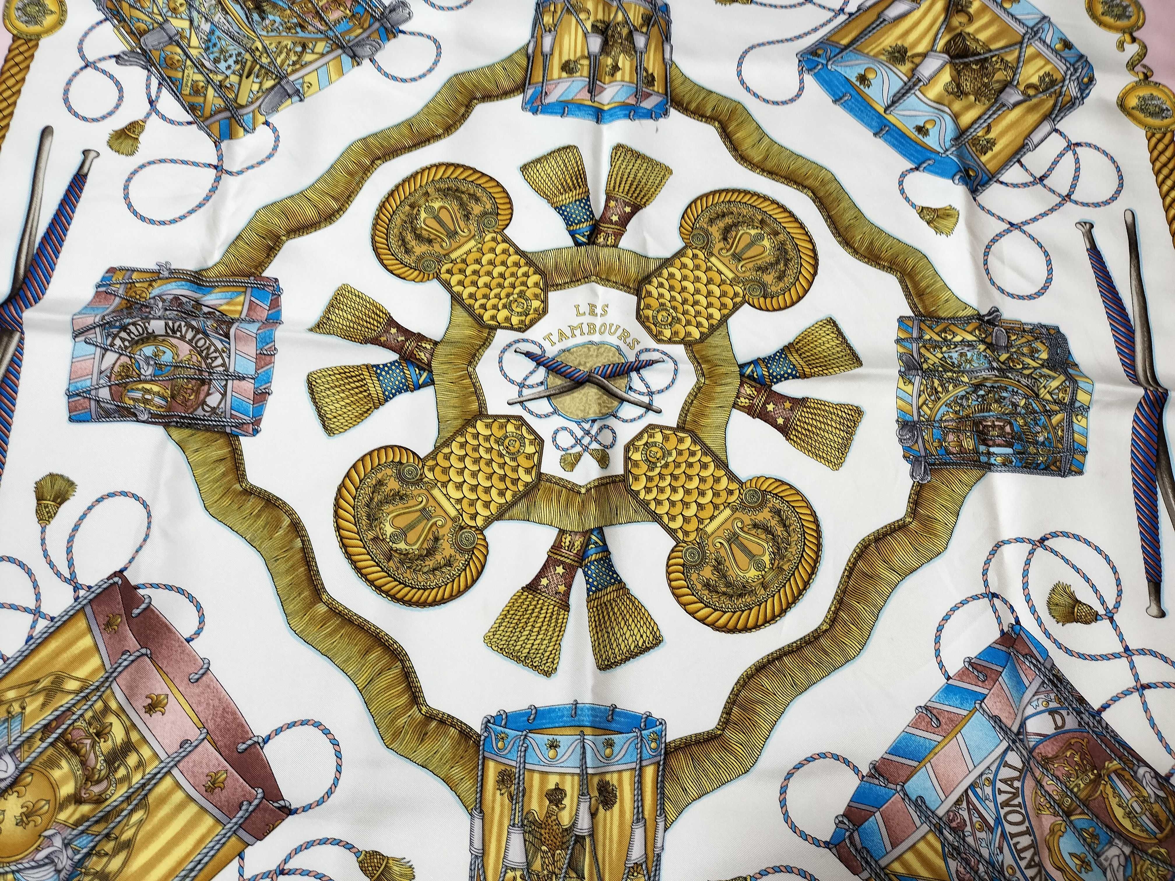 Hermes Les Tambours Silk Carre Scarf