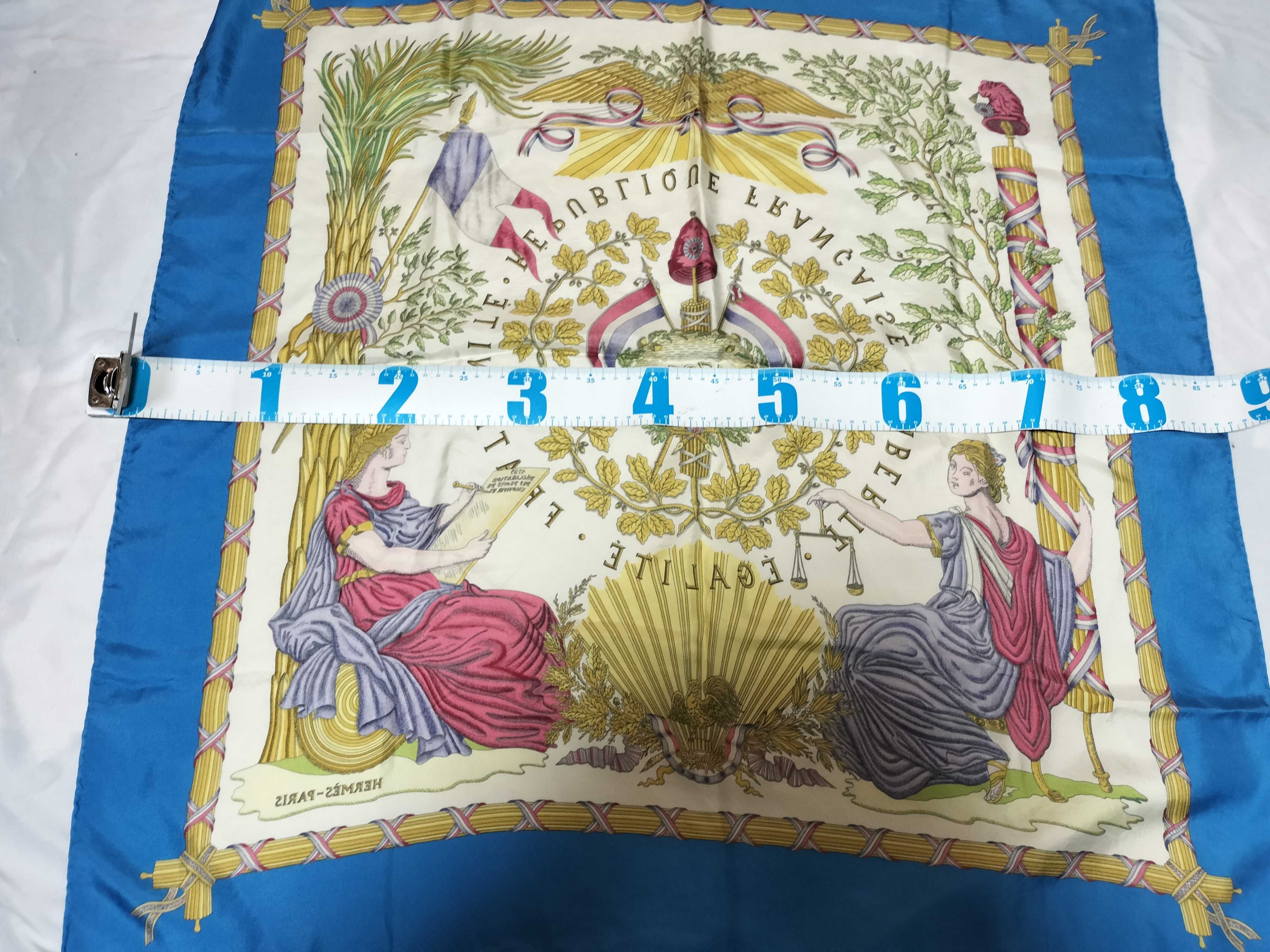 Hermes Republique Francaise Silk Carre Scarf