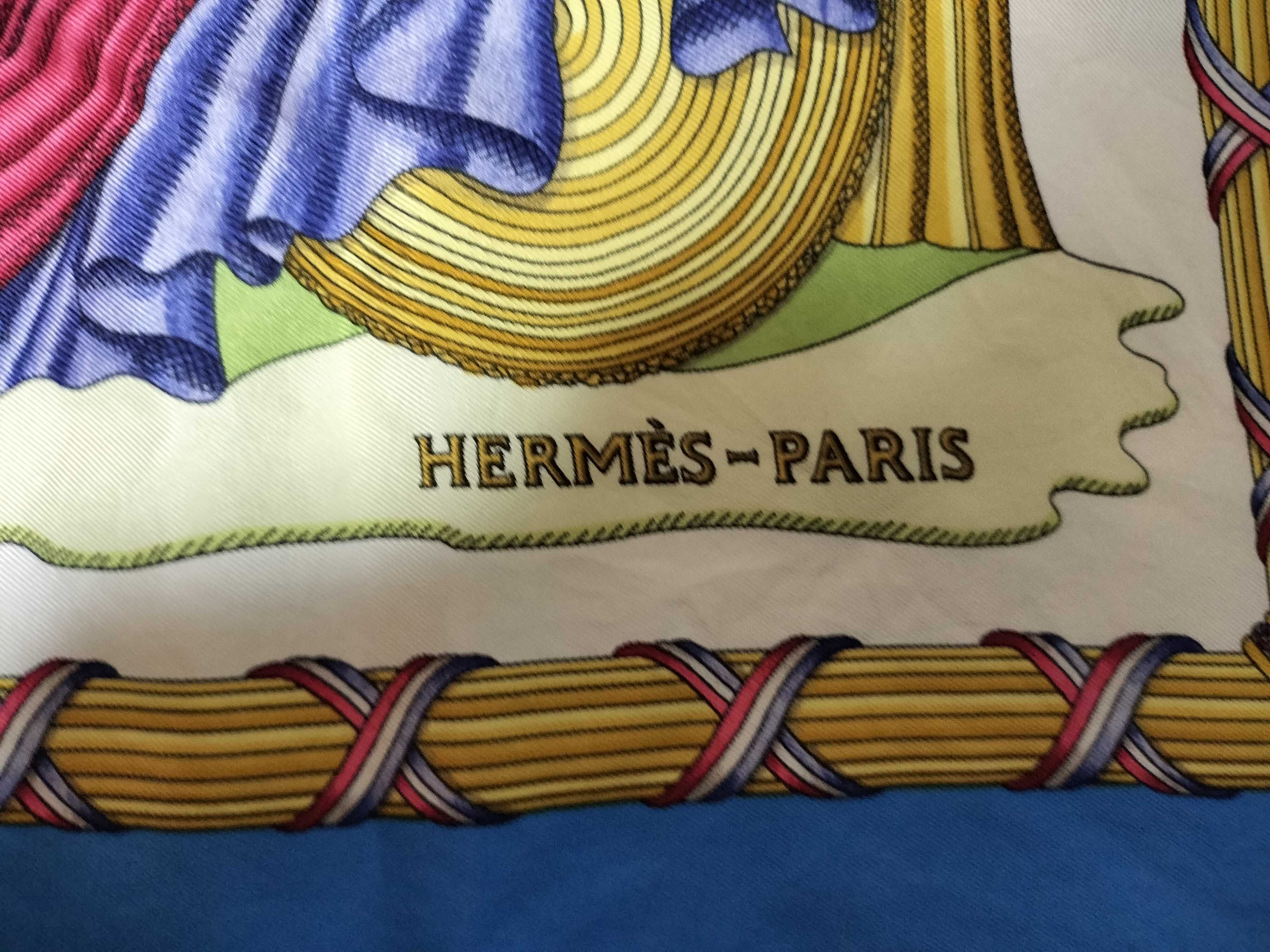 Hermes Republique Francaise Silk Carre Scarf