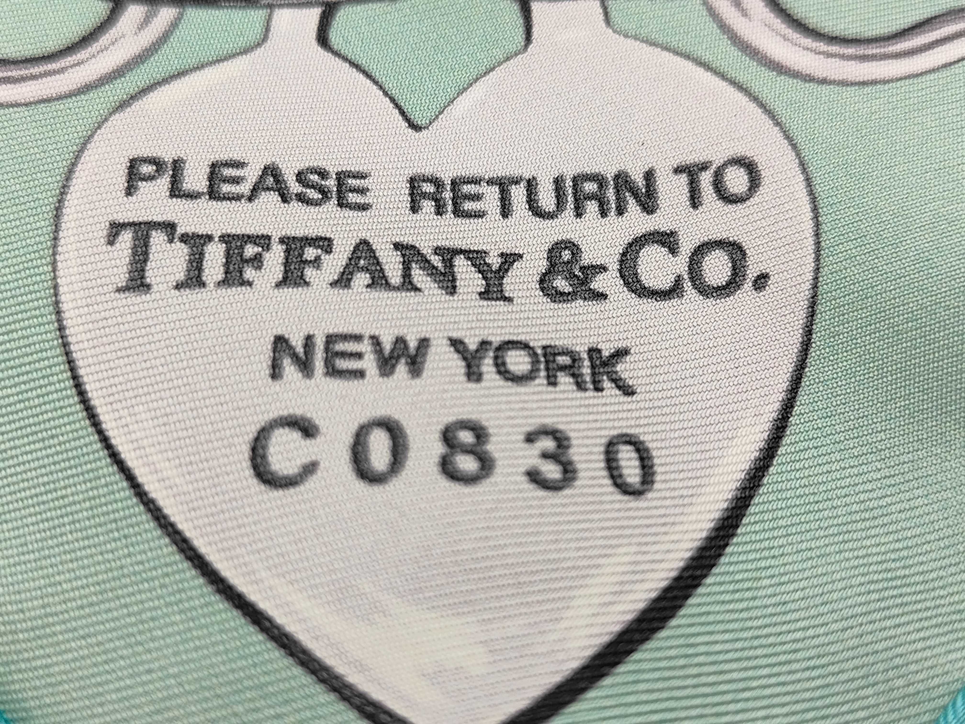 Tiffany and Co. Return to Tiffany Chains Silk Square Scarf in Jade