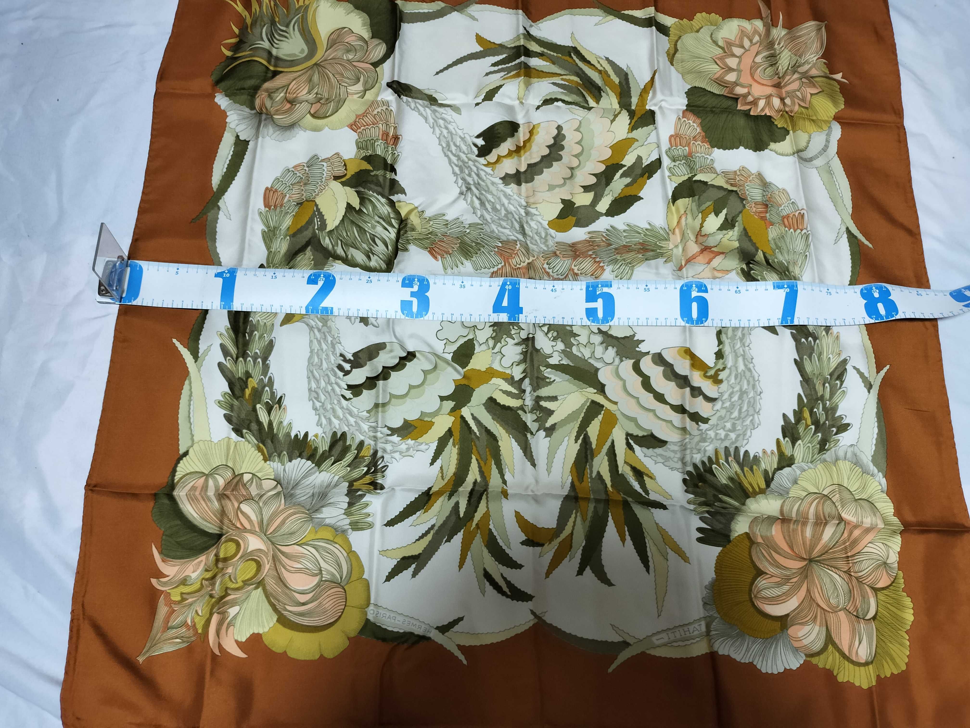 Hermes Tahiti Silk Twill Scarf Designed by Caty Latham