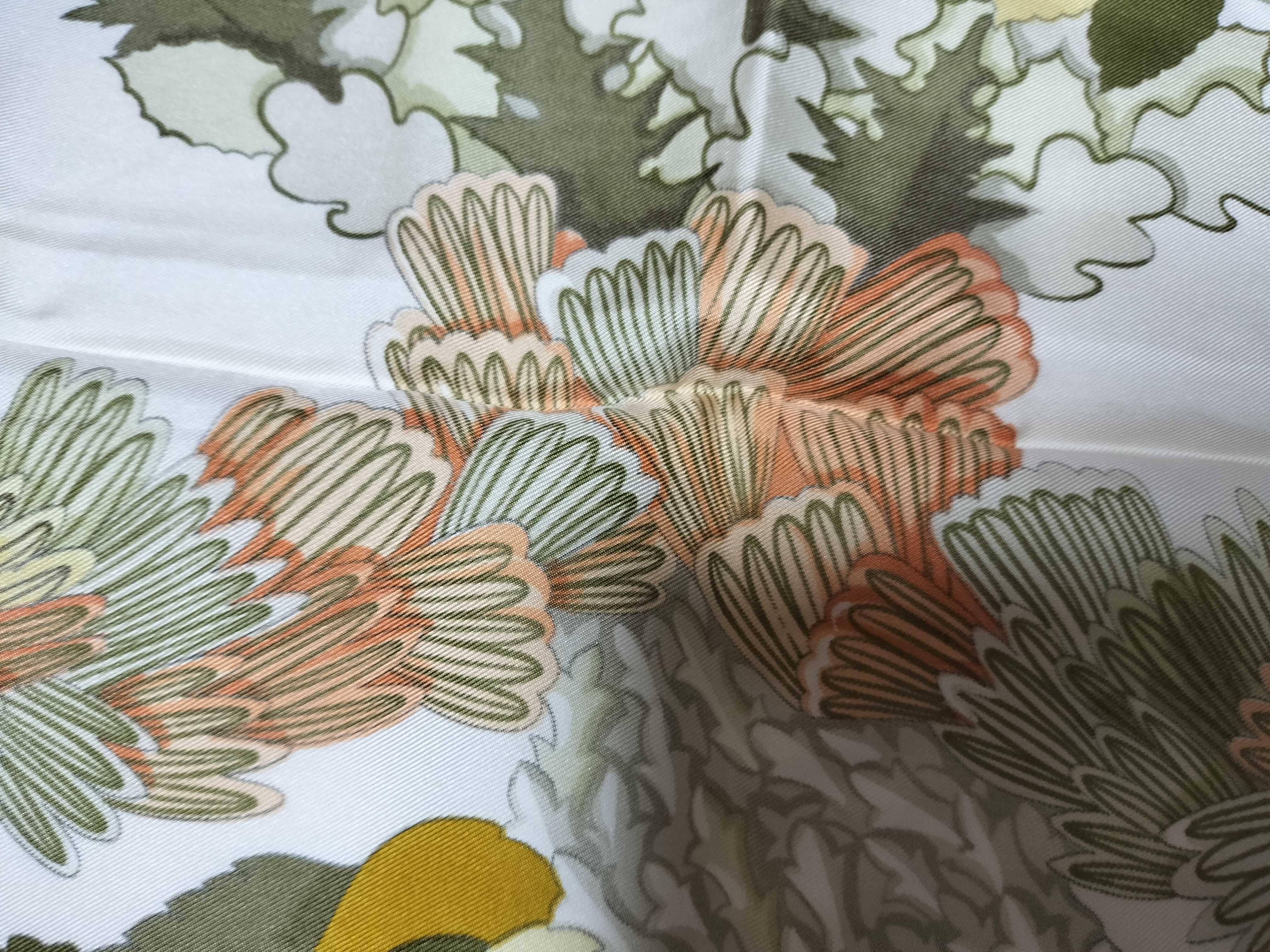 Hermes Tahiti Silk Twill Scarf Designed by Caty Latham