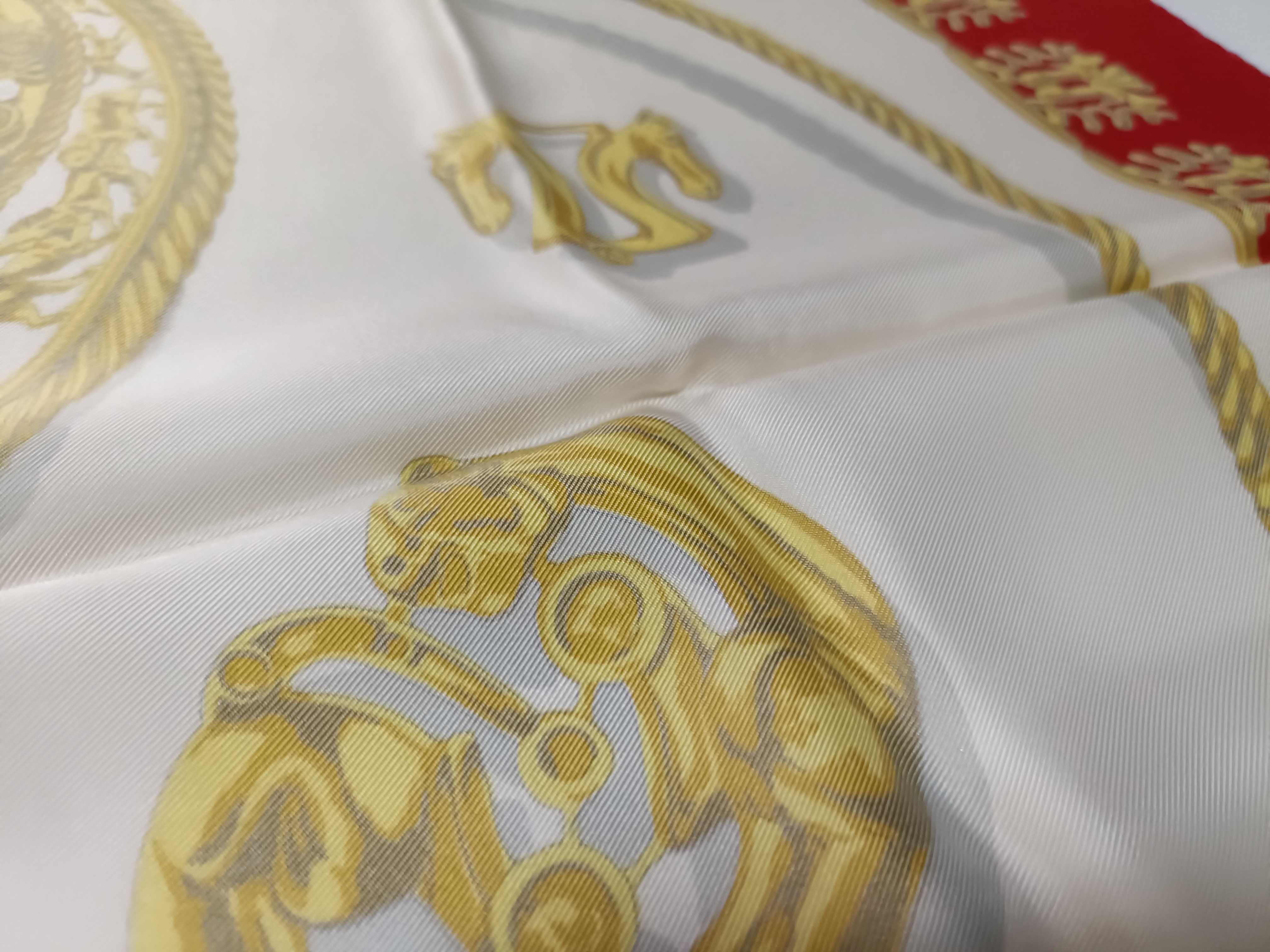 Hermes Les Cavaliers d'Or Silk Carre 90 Scarf