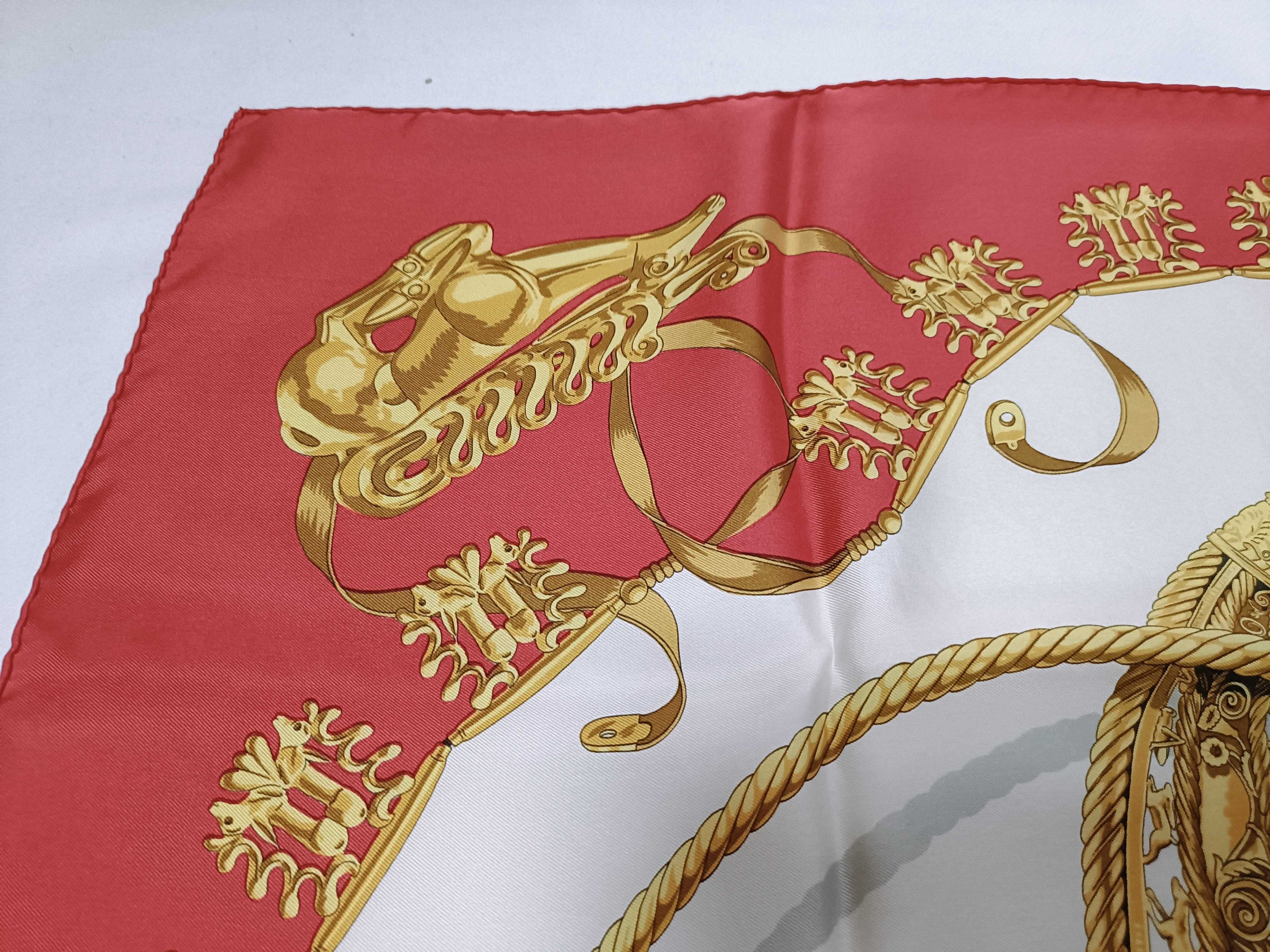 Hermes Les Cavaliers d'Or Silk Carre 90 Scarf