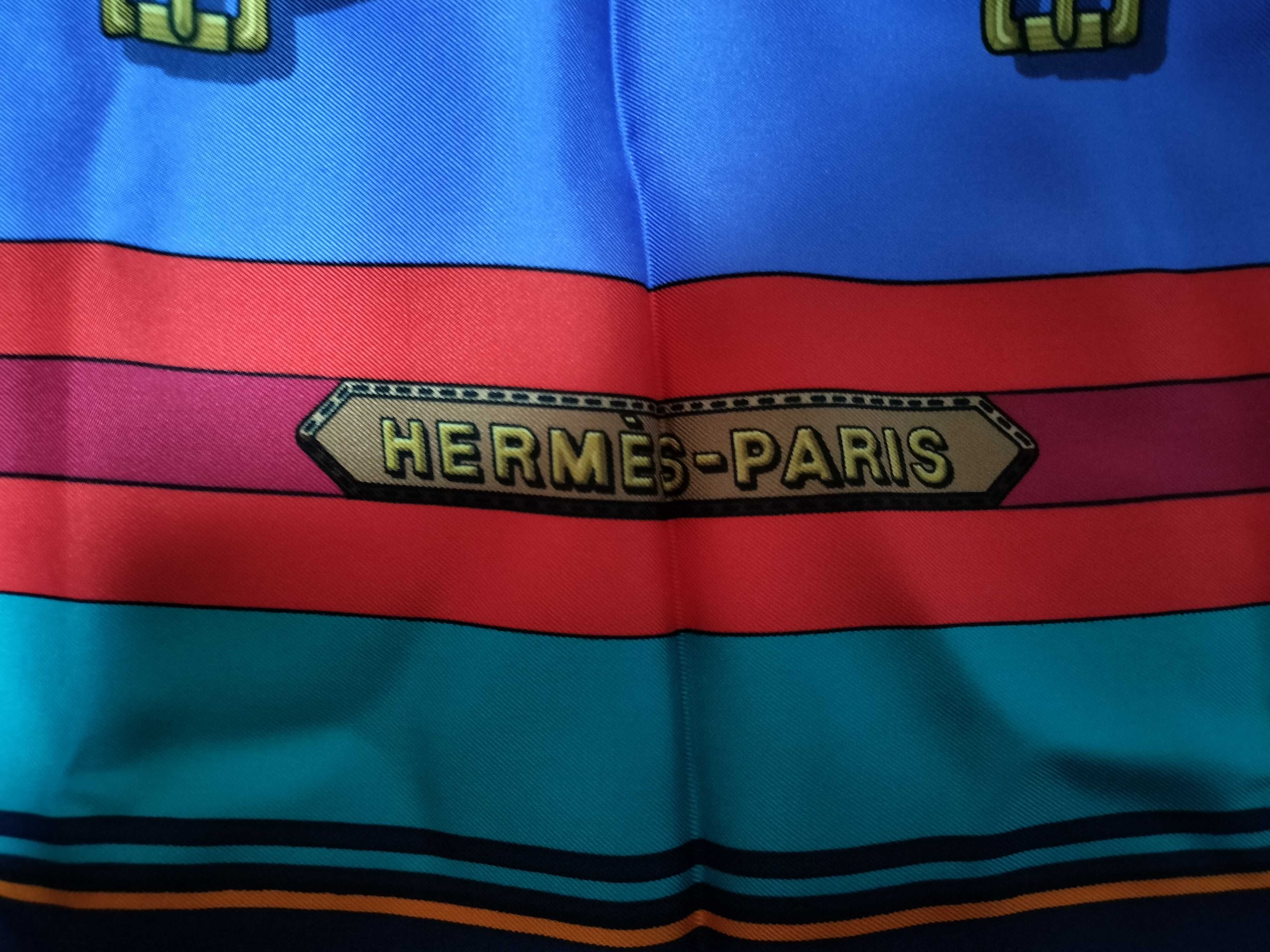 Hermes Les Sangles Silk Scarf