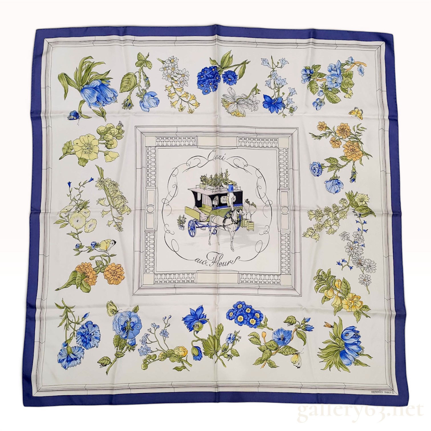 Hermes Quai aux Fleurs Silk Twill Scarf
