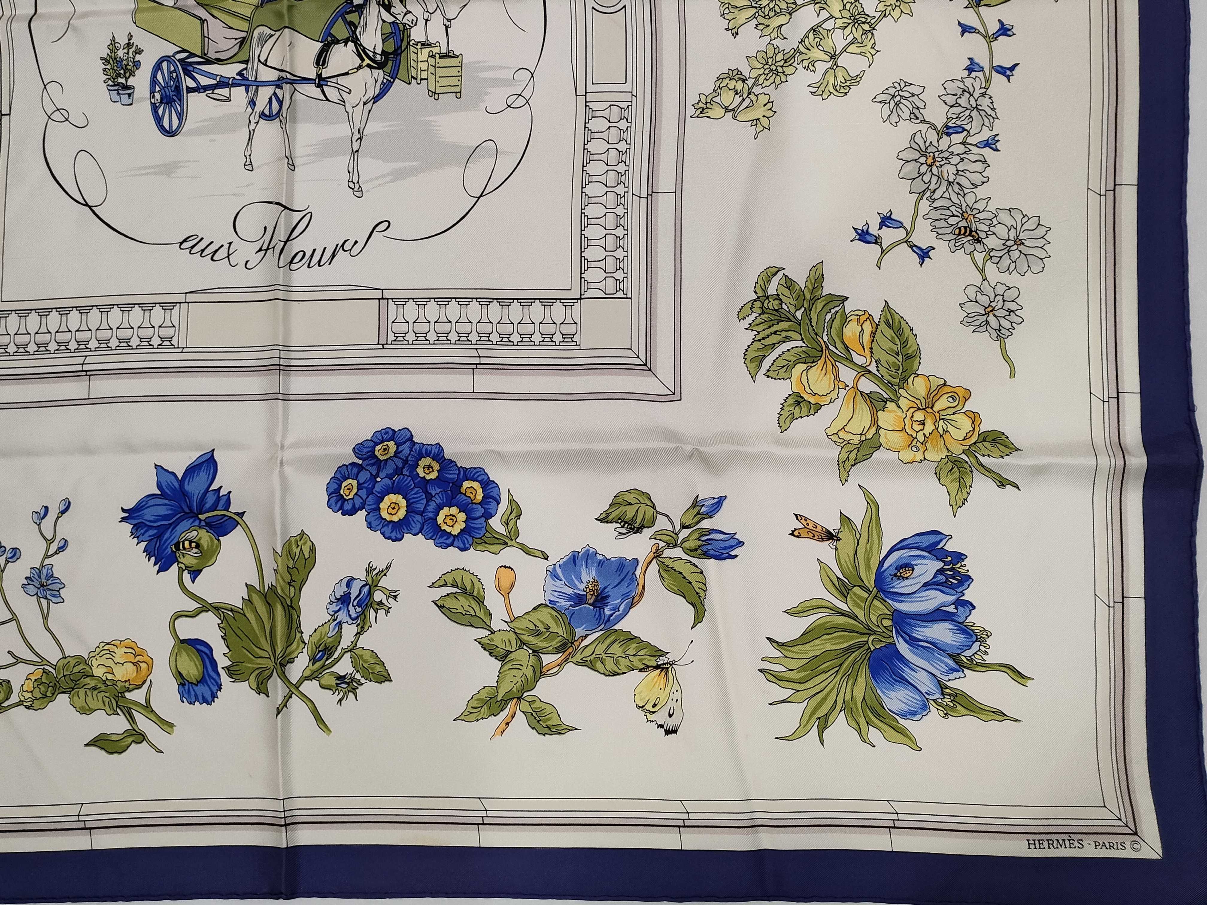 Hermes Quai aux Fleurs Silk Twill Scarf