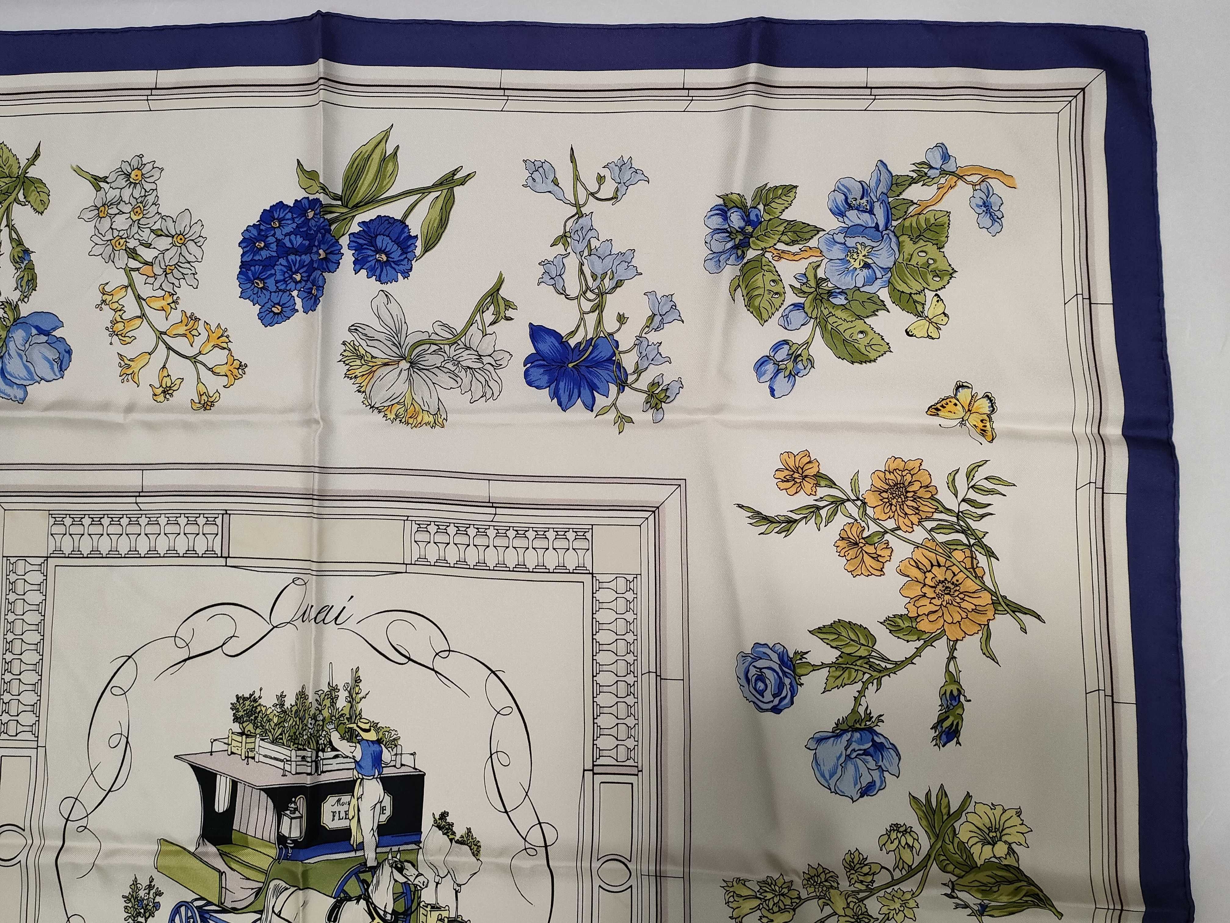 Hermes Quai aux Fleurs Silk Twill Scarf