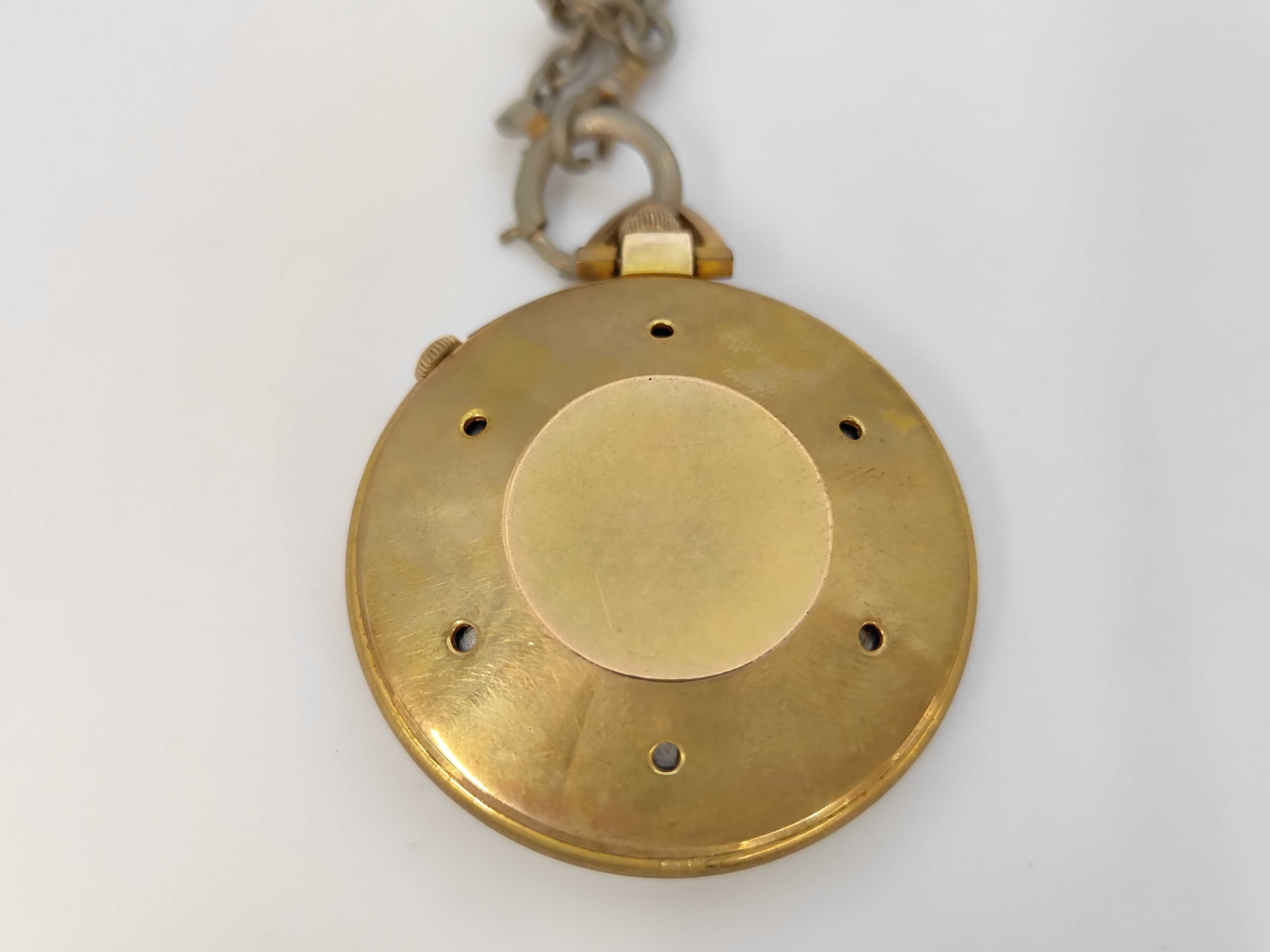 Citizen Alarm Gold-Tone 17 Jewels Parashock Pocket Watch with Chain