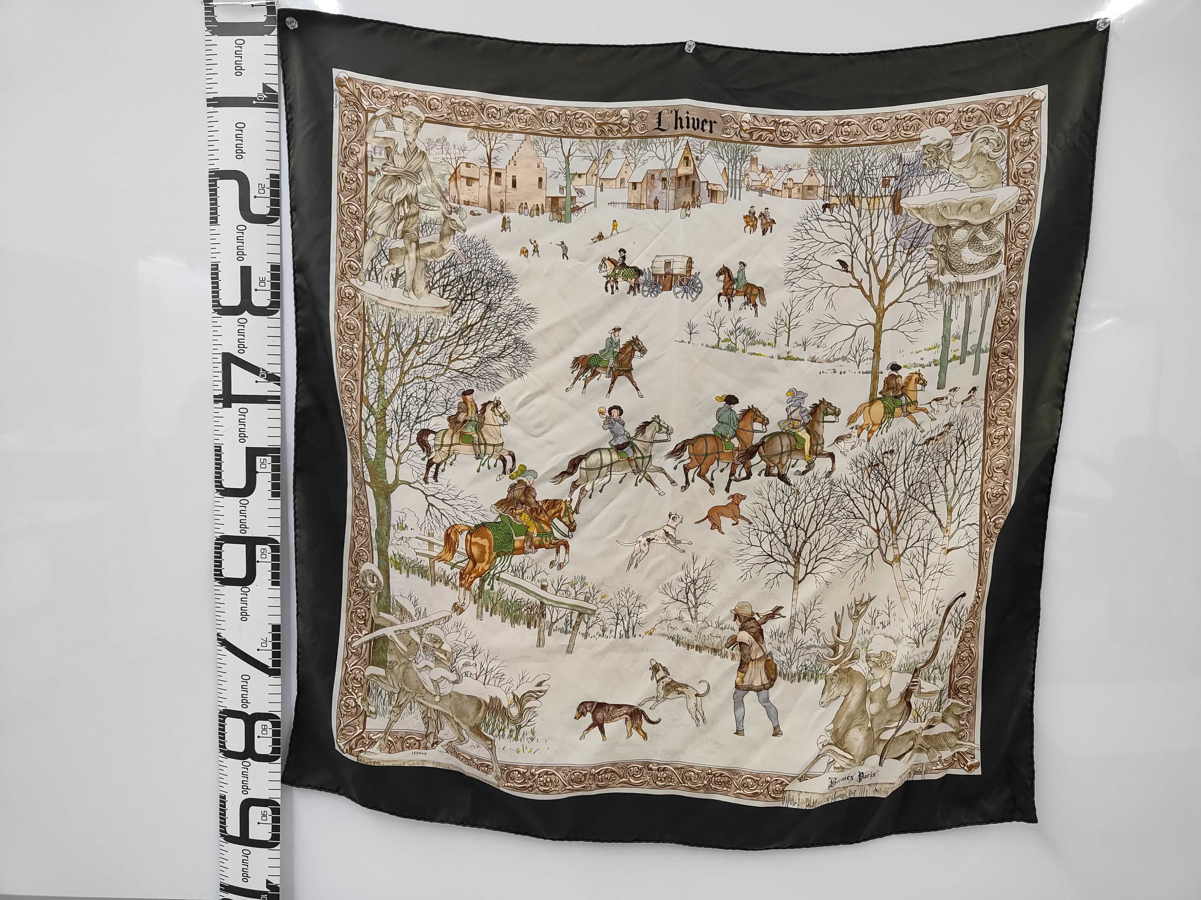Hermes L'Hiver Silk Scarf by Philippe Ledoux