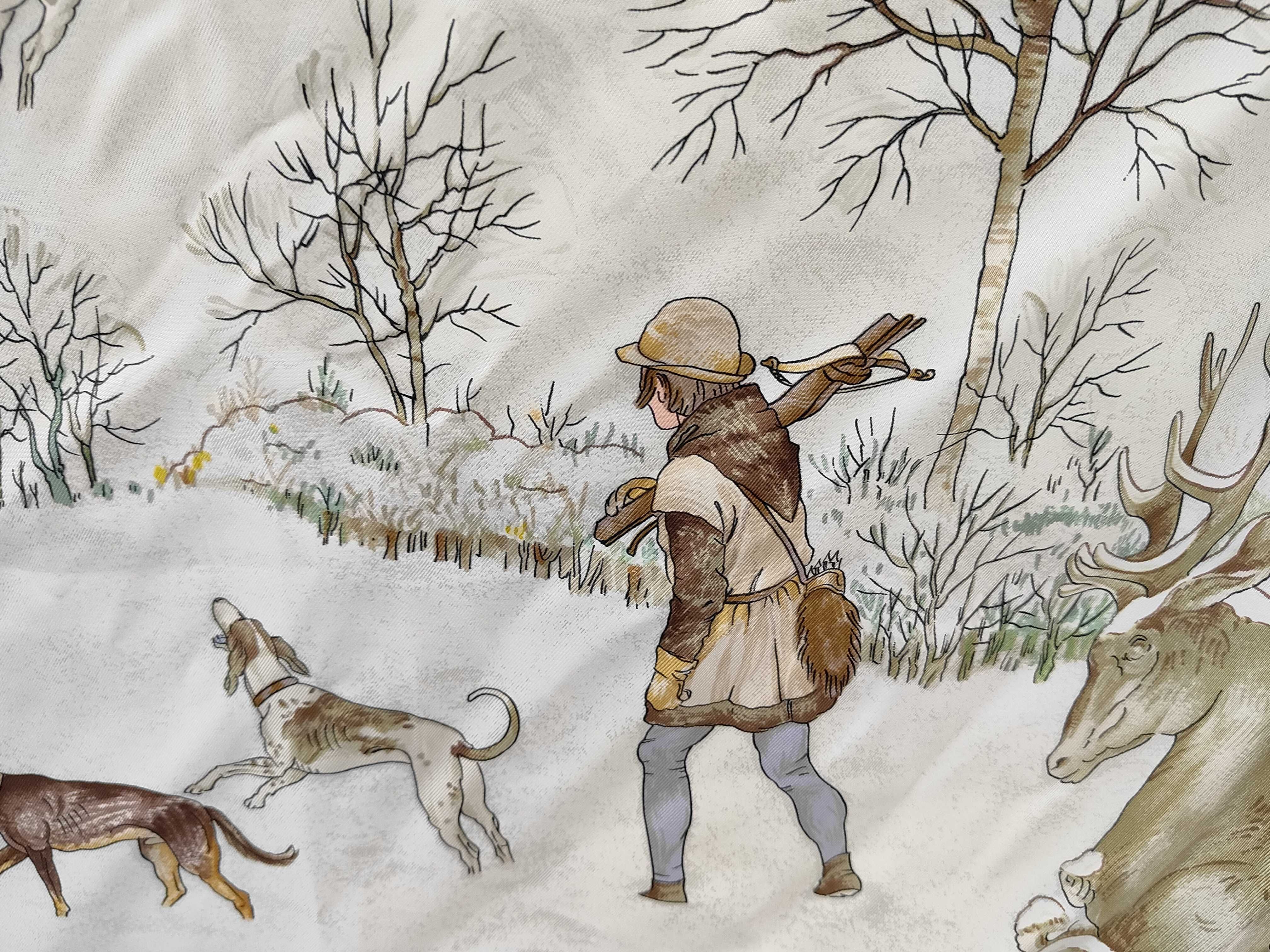 Hermes L'Hiver Silk Scarf by Philippe Ledoux