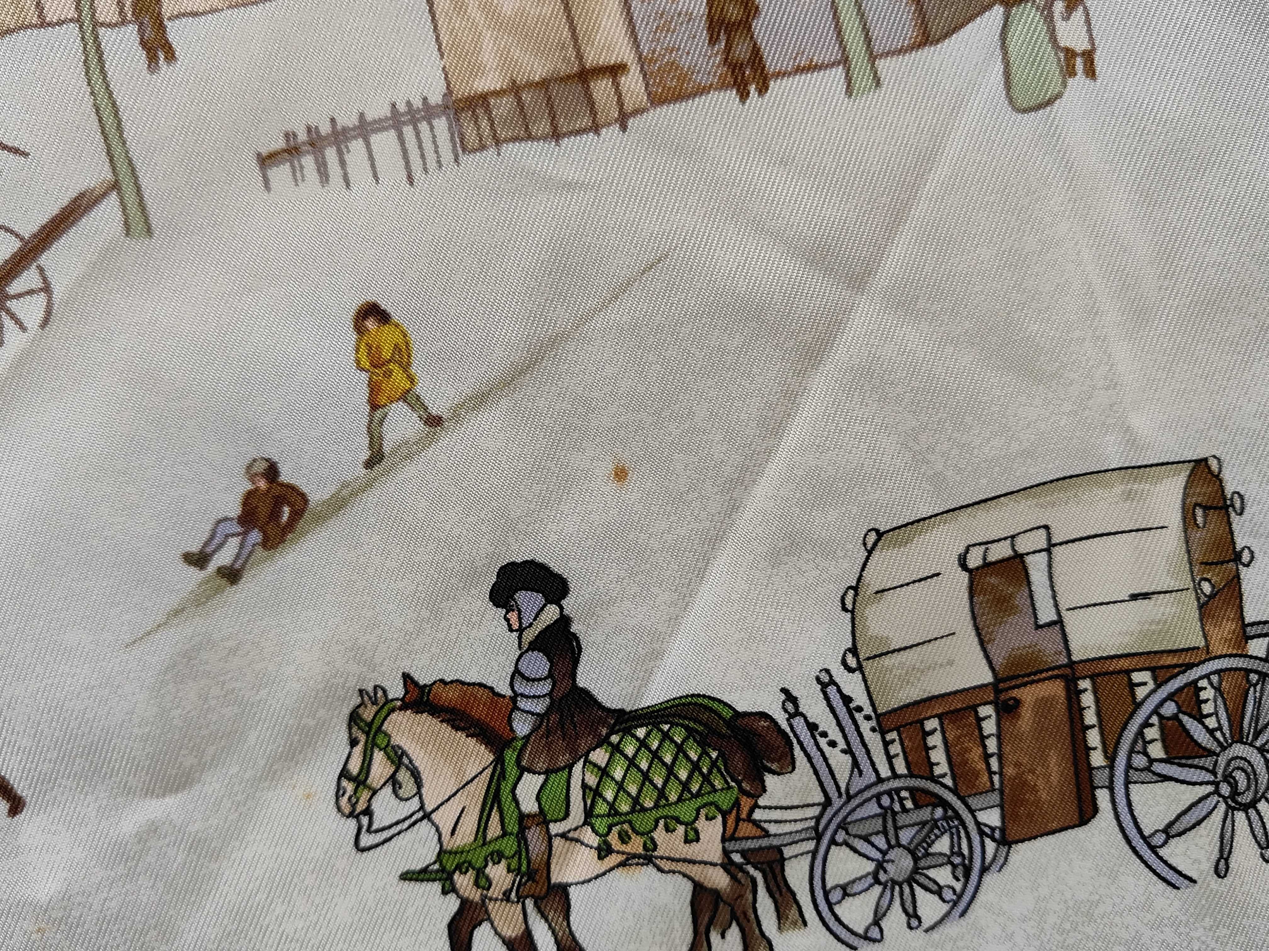 Hermes L'Hiver Silk Scarf by Philippe Ledoux