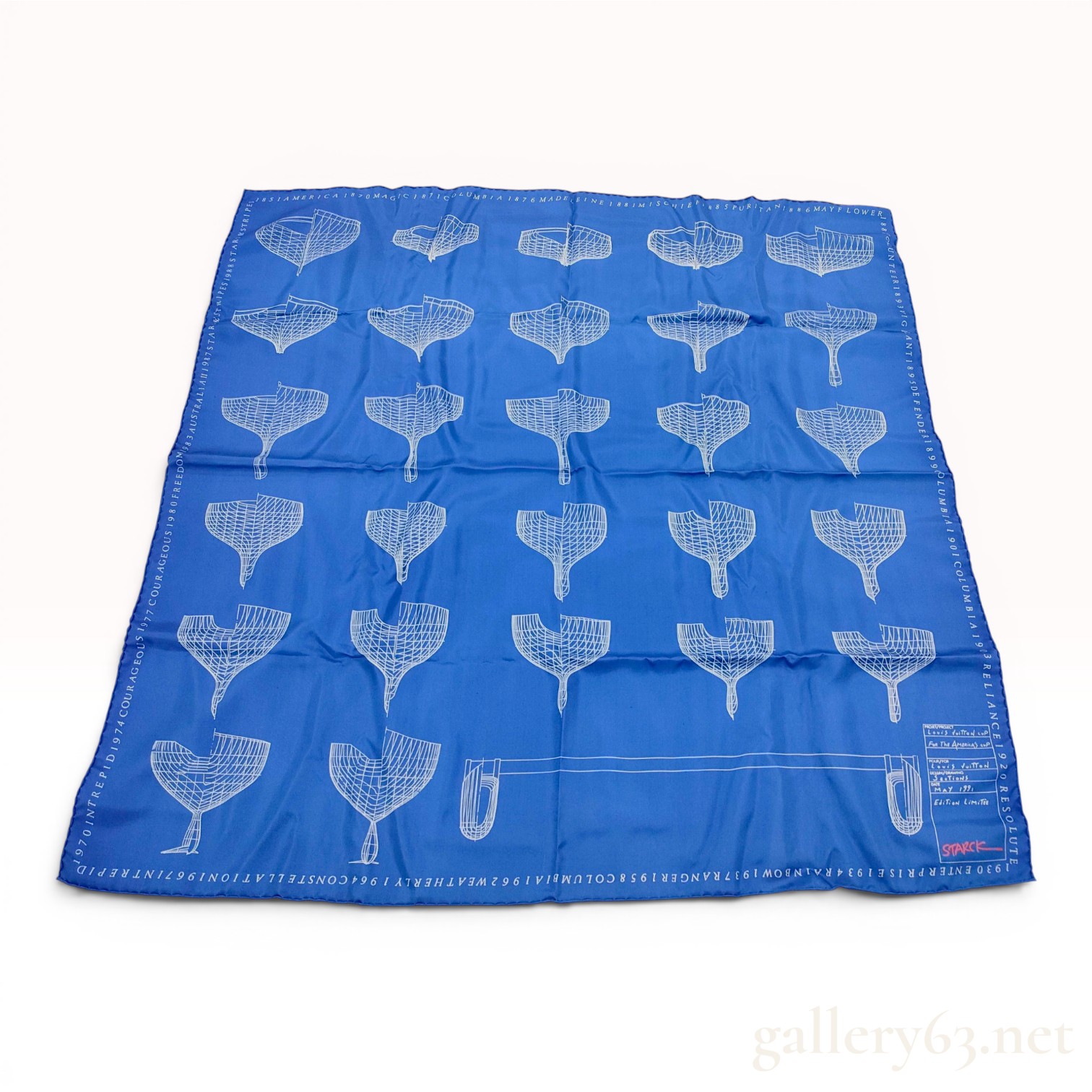 Louis Vuitton Philippe Starck 1991 America's Cup Limited Edition Silk Scarf