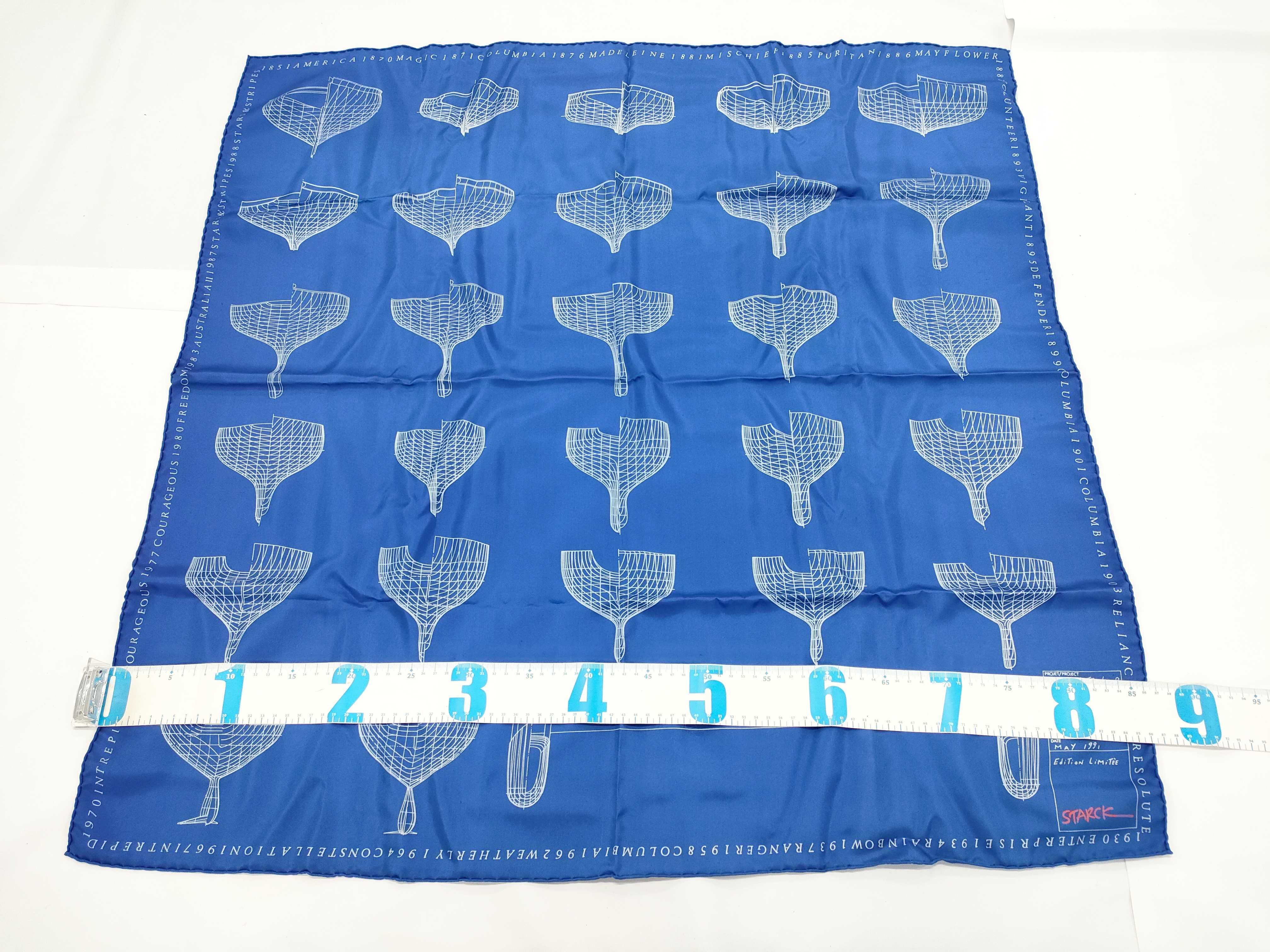 Louis Vuitton Philippe Starck 1991 America's Cup Limited Edition Silk Scarf