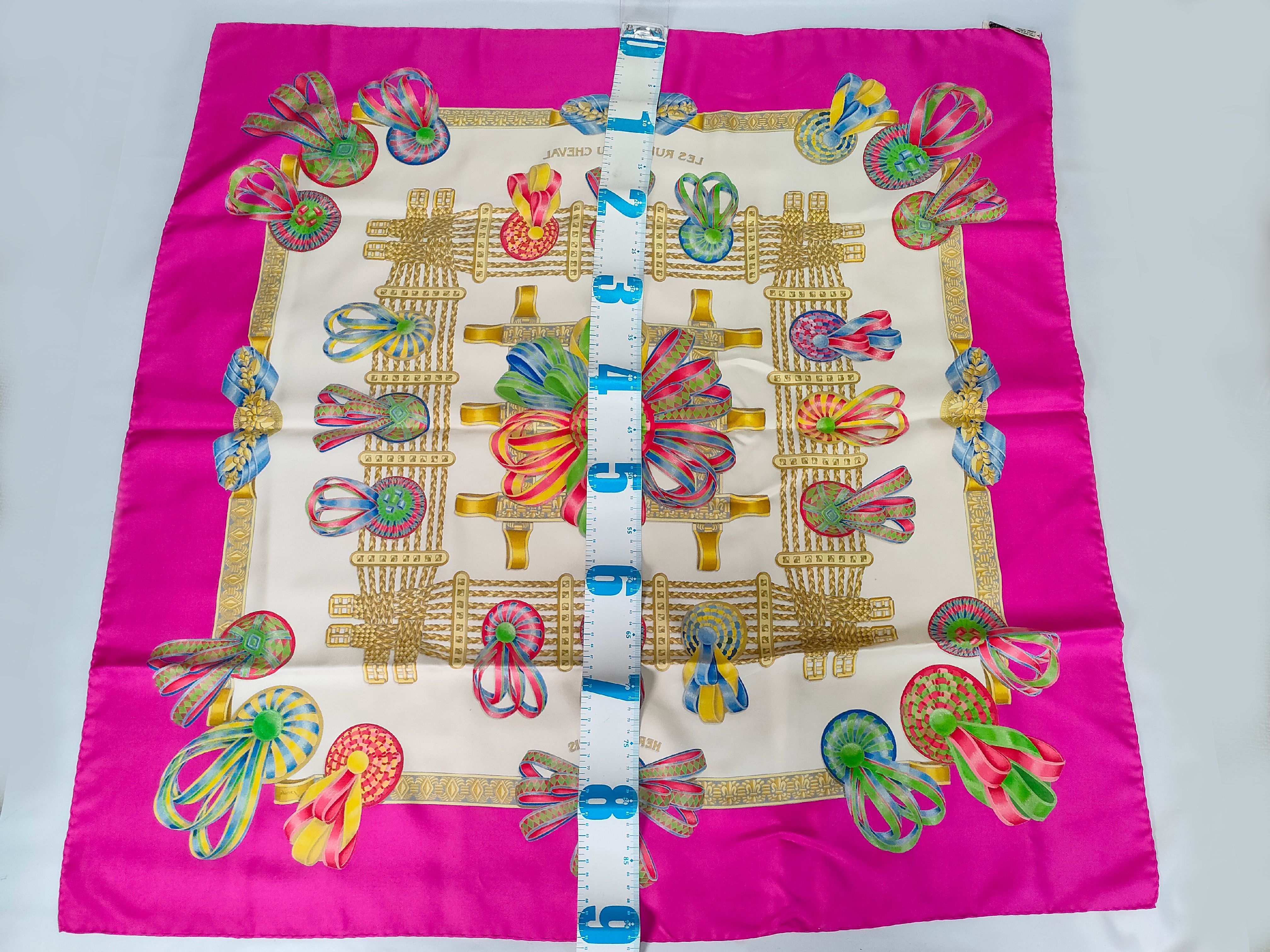 Hermes Les Rubans du Cheval Silk Carre 90 Scarf