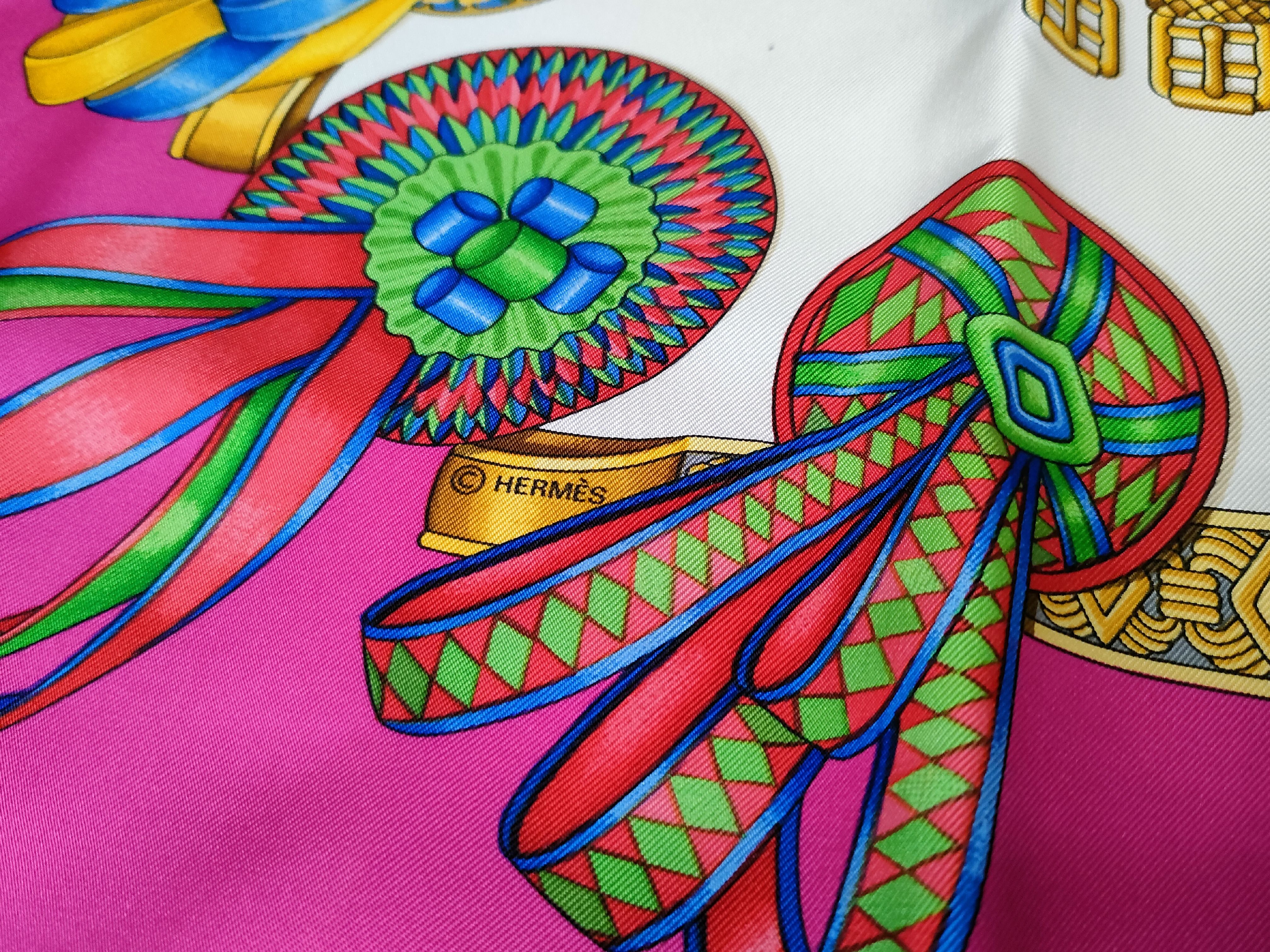 Hermes Les Rubans du Cheval Silk Carre 90 Scarf