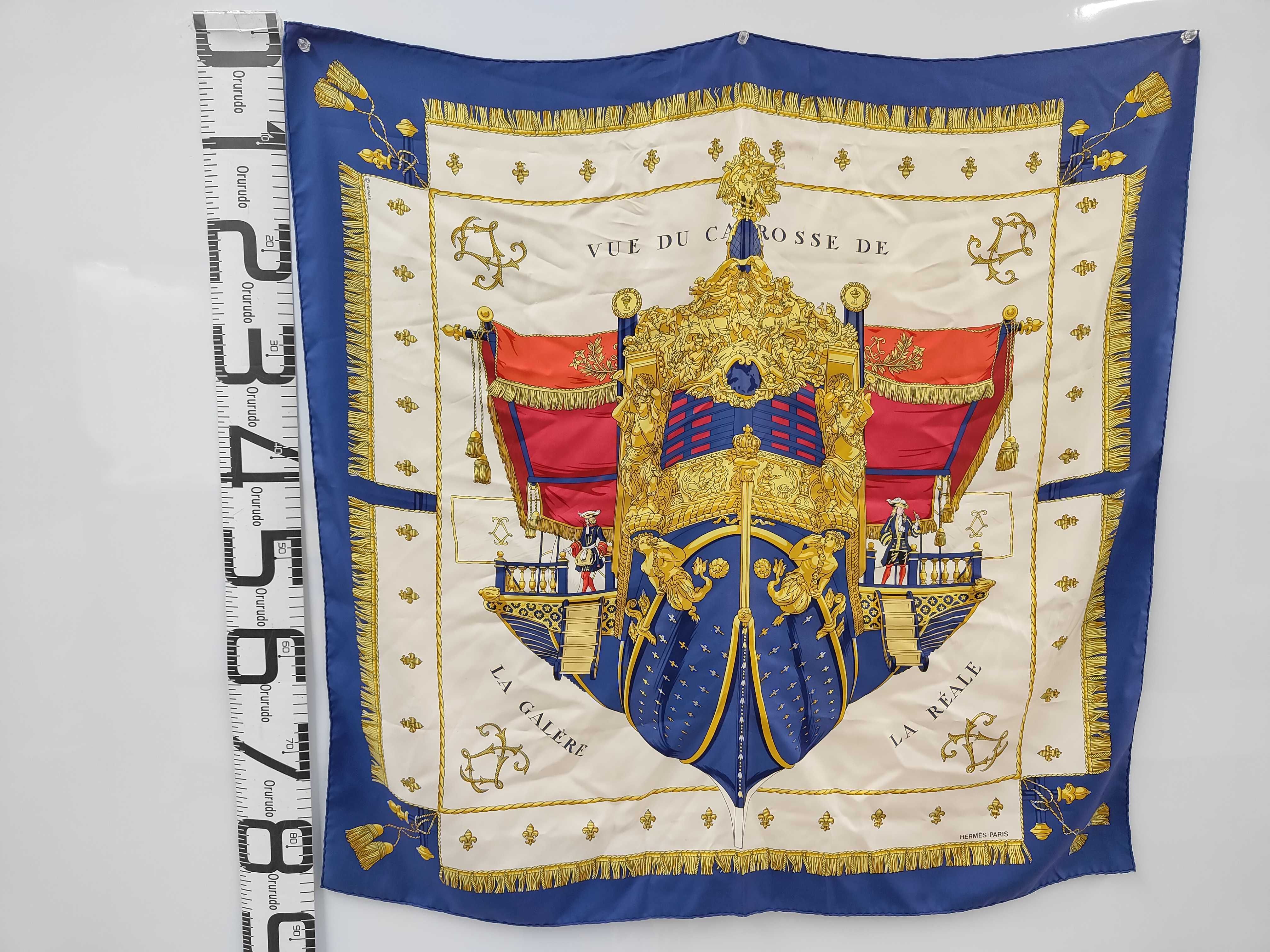 Hermes Vue du Carrosse de La Galere La Reale Silk Scarf