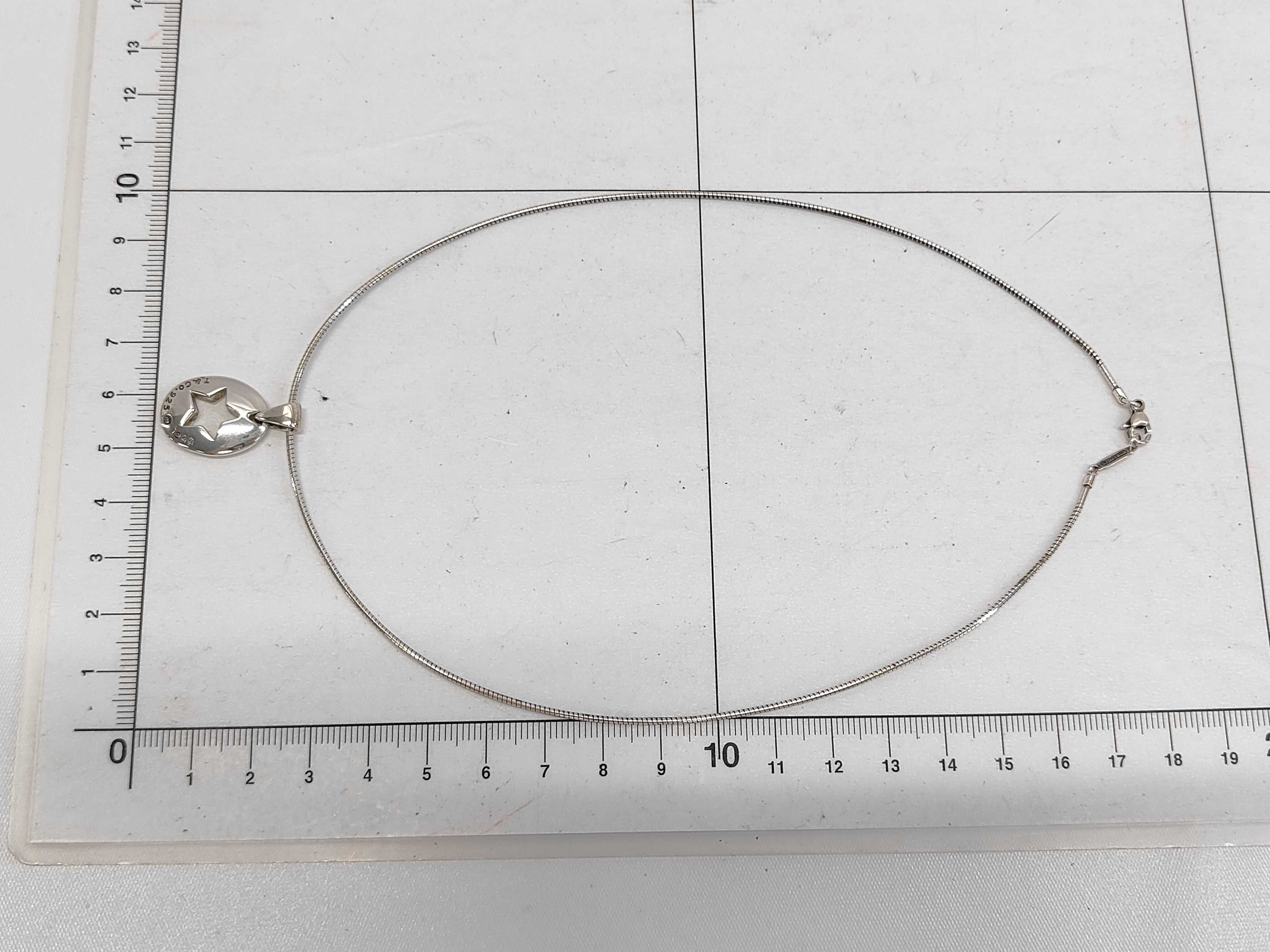 Tiffany & Co. 1999 Sterling Silver Stencil Star Pendant Necklace
