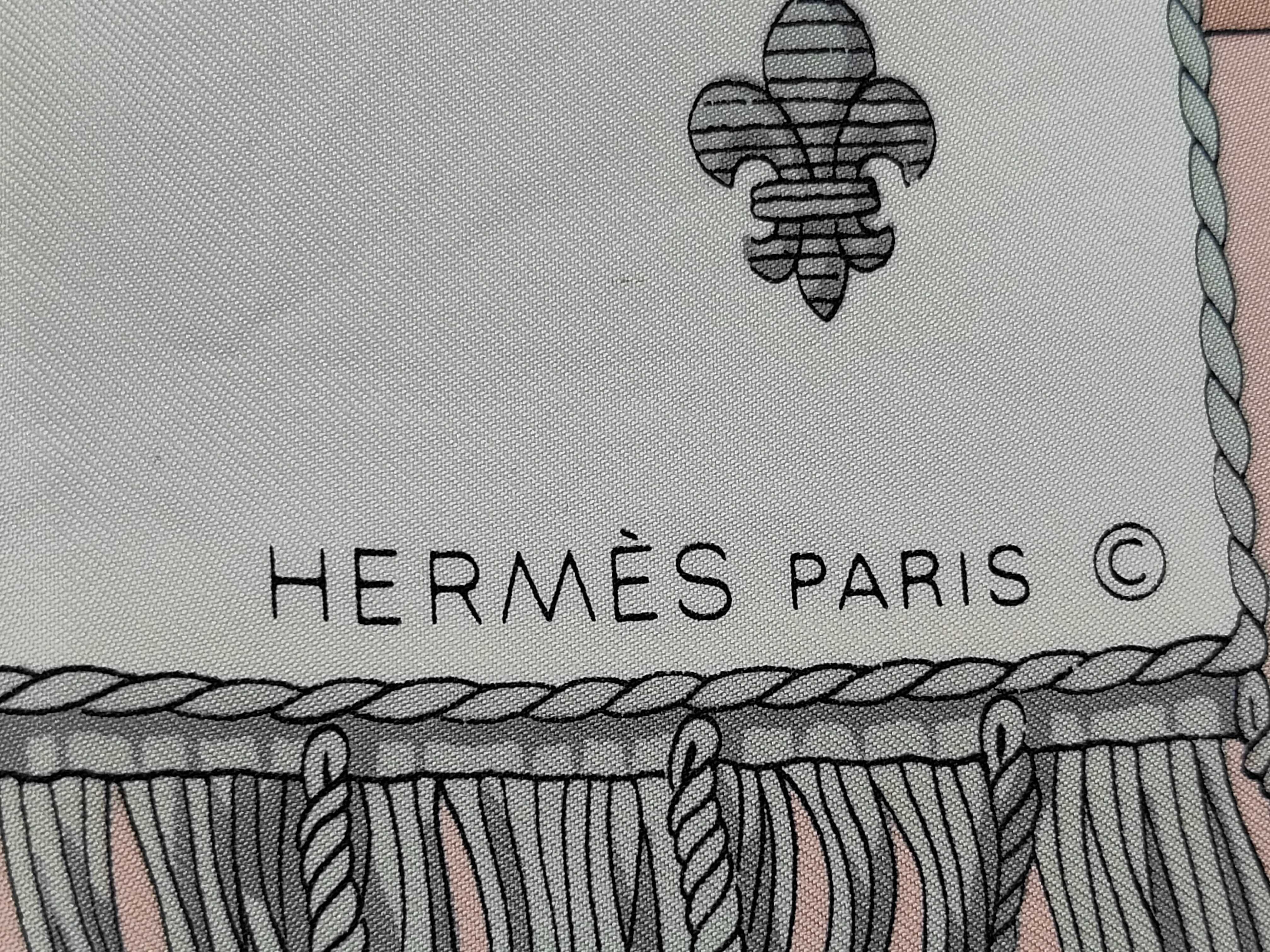 Two Hermes Textiles Including a Vue du Carrosse de la Galere La Reale Silk Scarf and an Embroidered Cotton Handkerchief