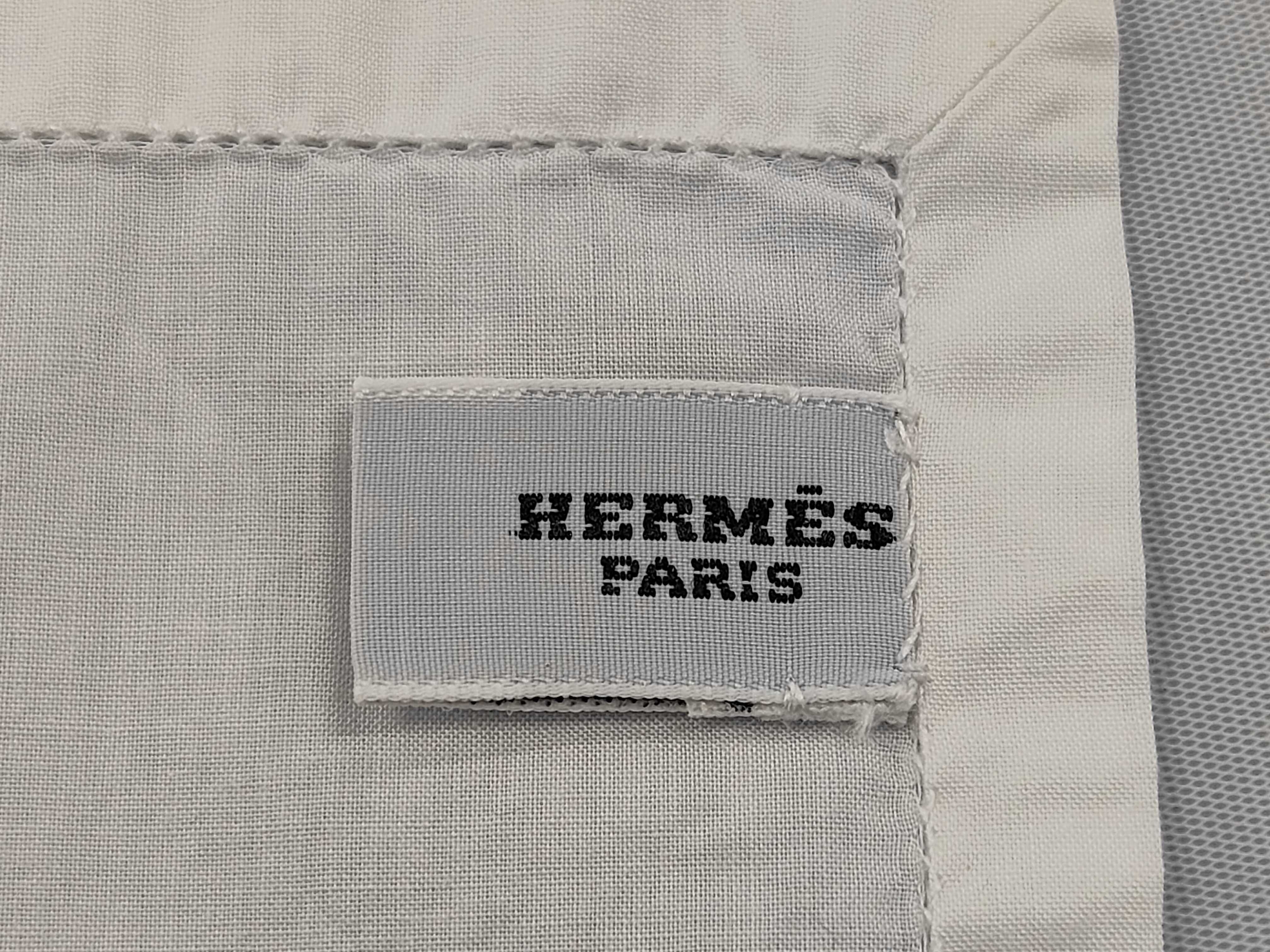 Two Hermes Textiles Including a Vue du Carrosse de la Galere La Reale Silk Scarf and an Embroidered Cotton Handkerchief