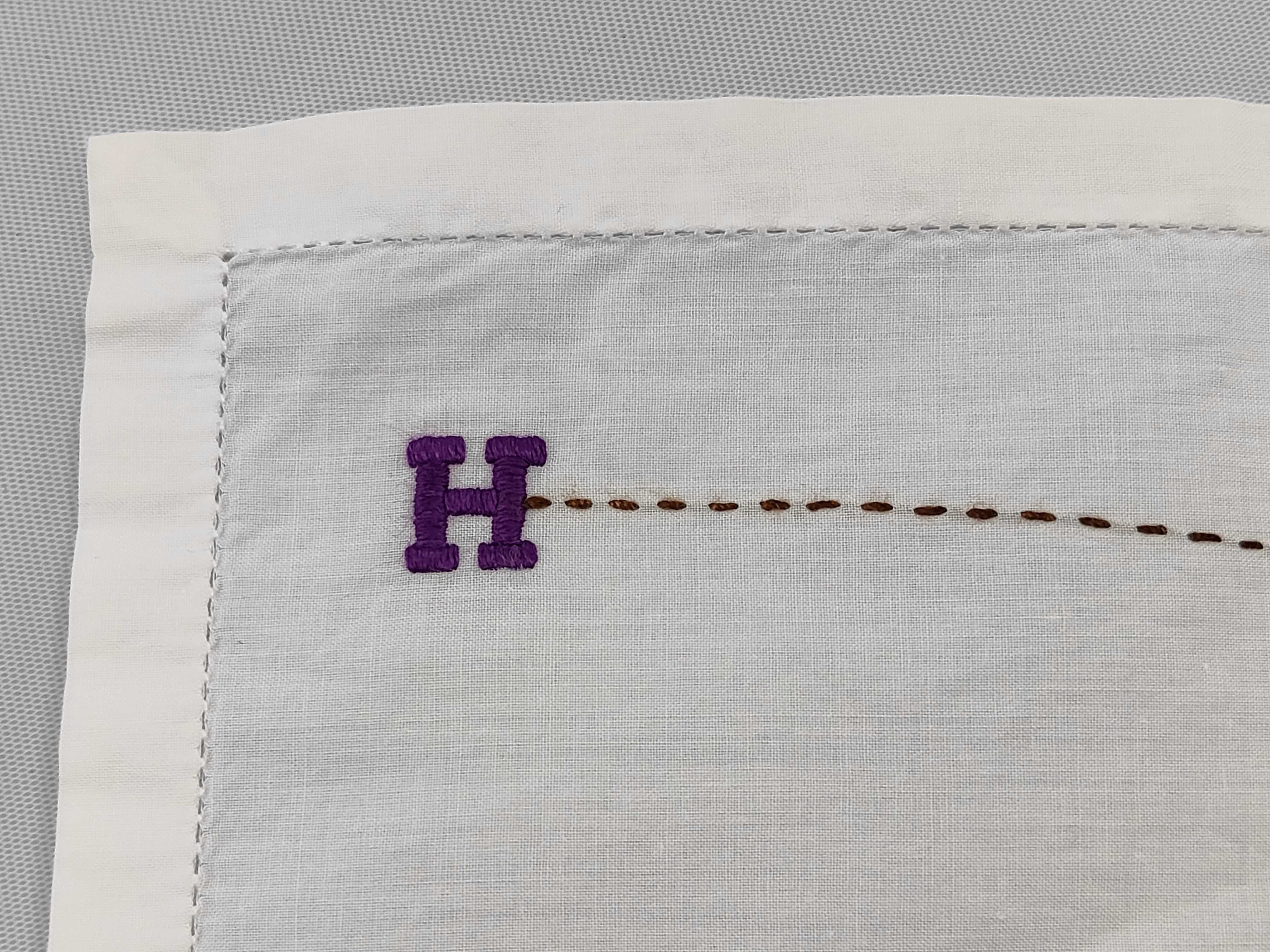 Two Hermes Textiles Including a Vue du Carrosse de la Galere La Reale Silk Scarf and an Embroidered Cotton Handkerchief