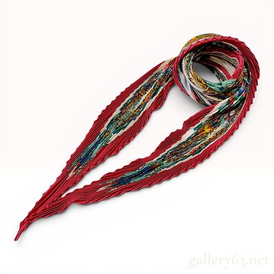 Hermes Pleated Silk Scarf with Maritime and African Map Motif. This Hermes plisse silk scarf 
