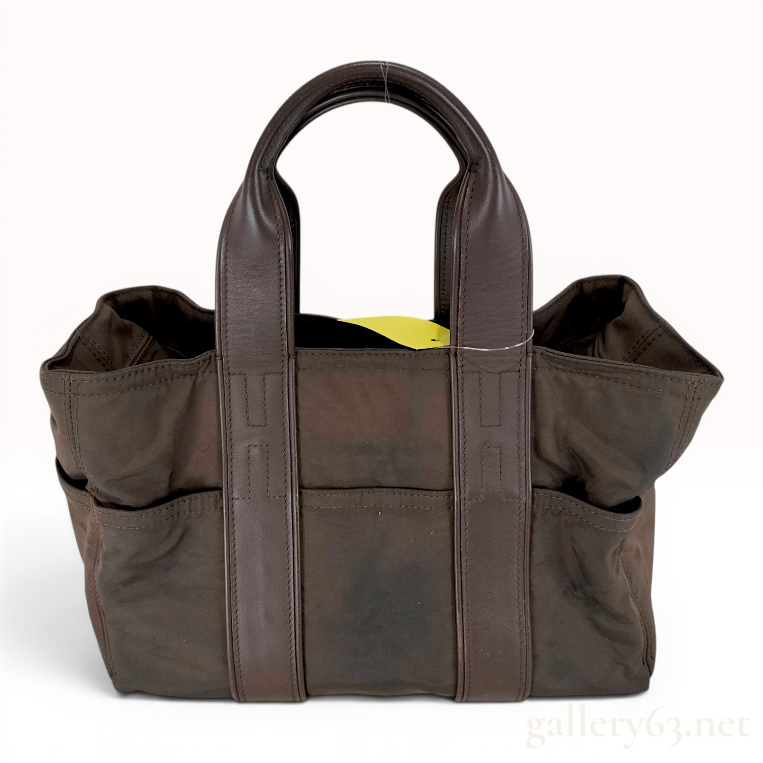 Hermes Acapulco PM Leather and Canvas Handbag