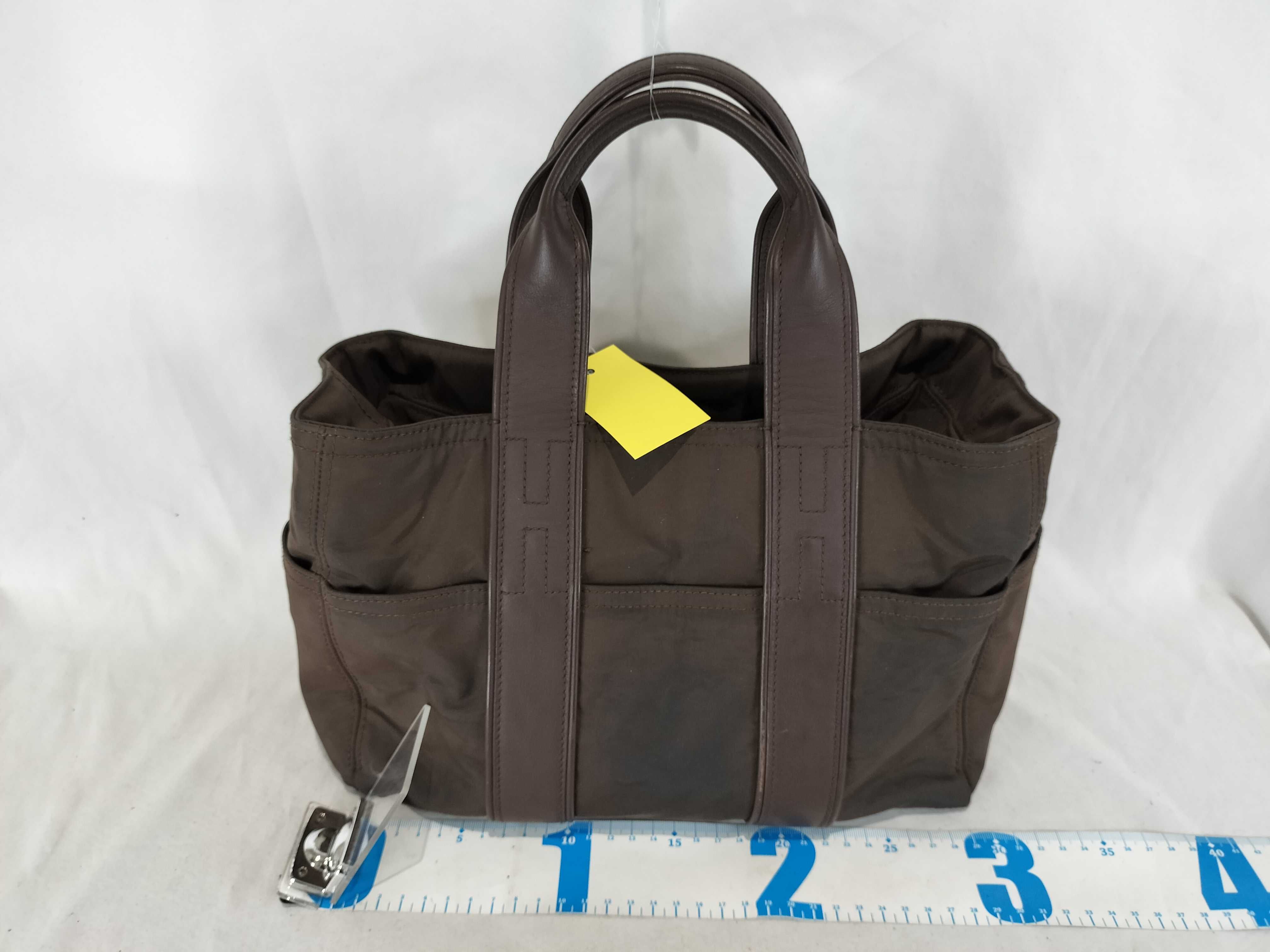Hermes Acapulco PM Leather and Canvas Handbag