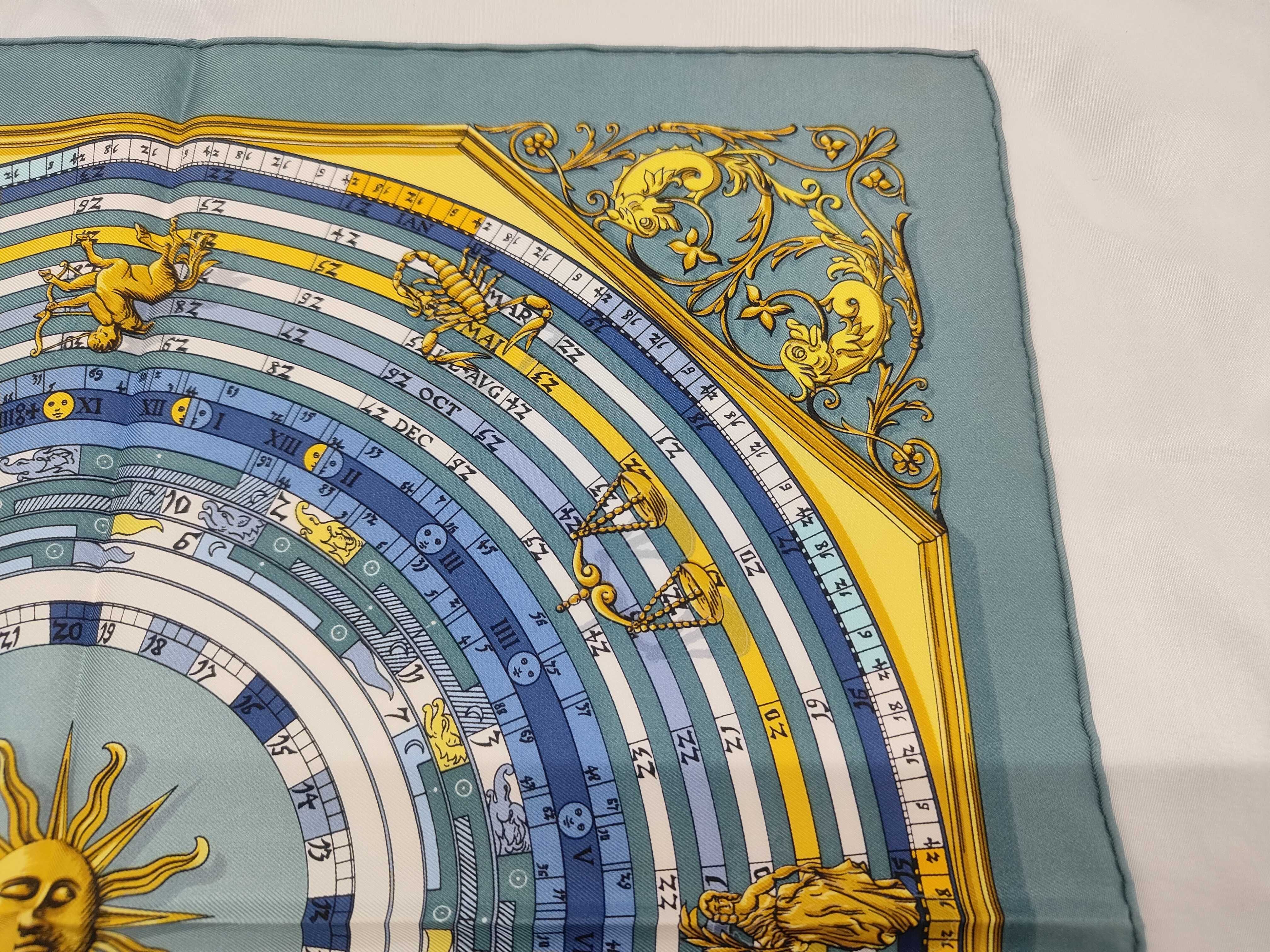 Hermes Astrologie Dies et Hore Silk Scarf by Francoise Faconnet