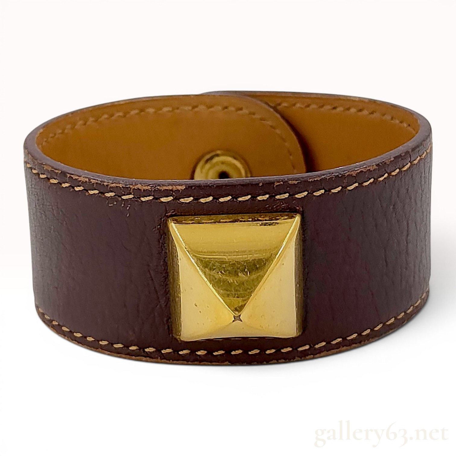 Hermes Medor Grained Leather Cuff Bracelet