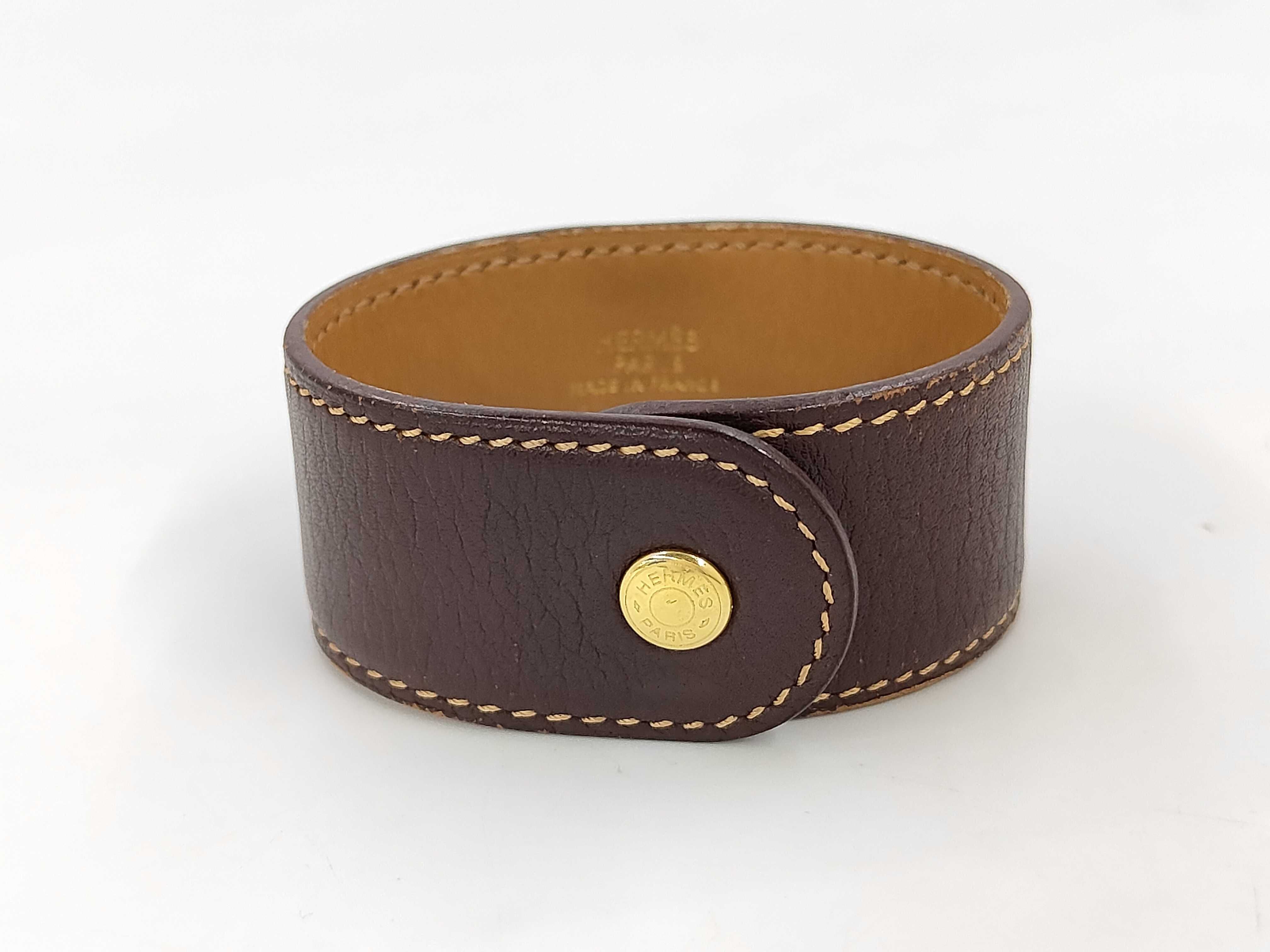 Hermes Medor Grained Leather Cuff Bracelet
